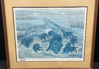 William Gillies Signed Limited Edition Lithograph Tired Mama with Remarque. This limited edition 
