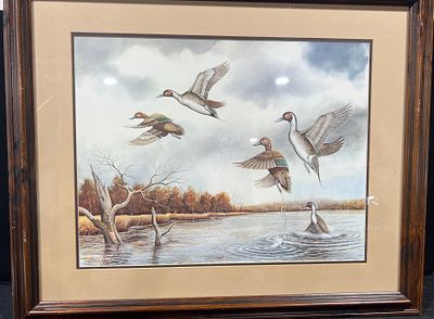 Allen Hughes Signed Limited Edition Print, Northern Pintails. This is a limited edition offset 