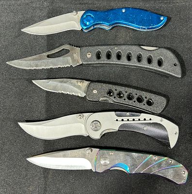 Modern Folding Pocket Knives Including Fury Tactical. A collection of modern folding pocket 