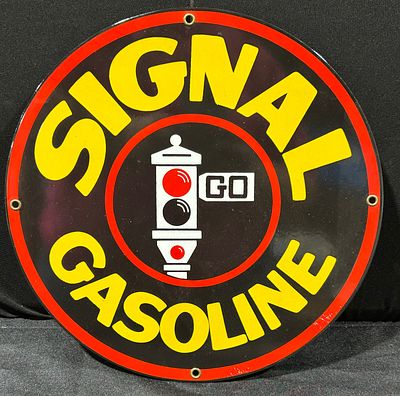 Signal Gasoline Advertising Sign Reproduction by Ande Rooney. This is a modern reproduction 