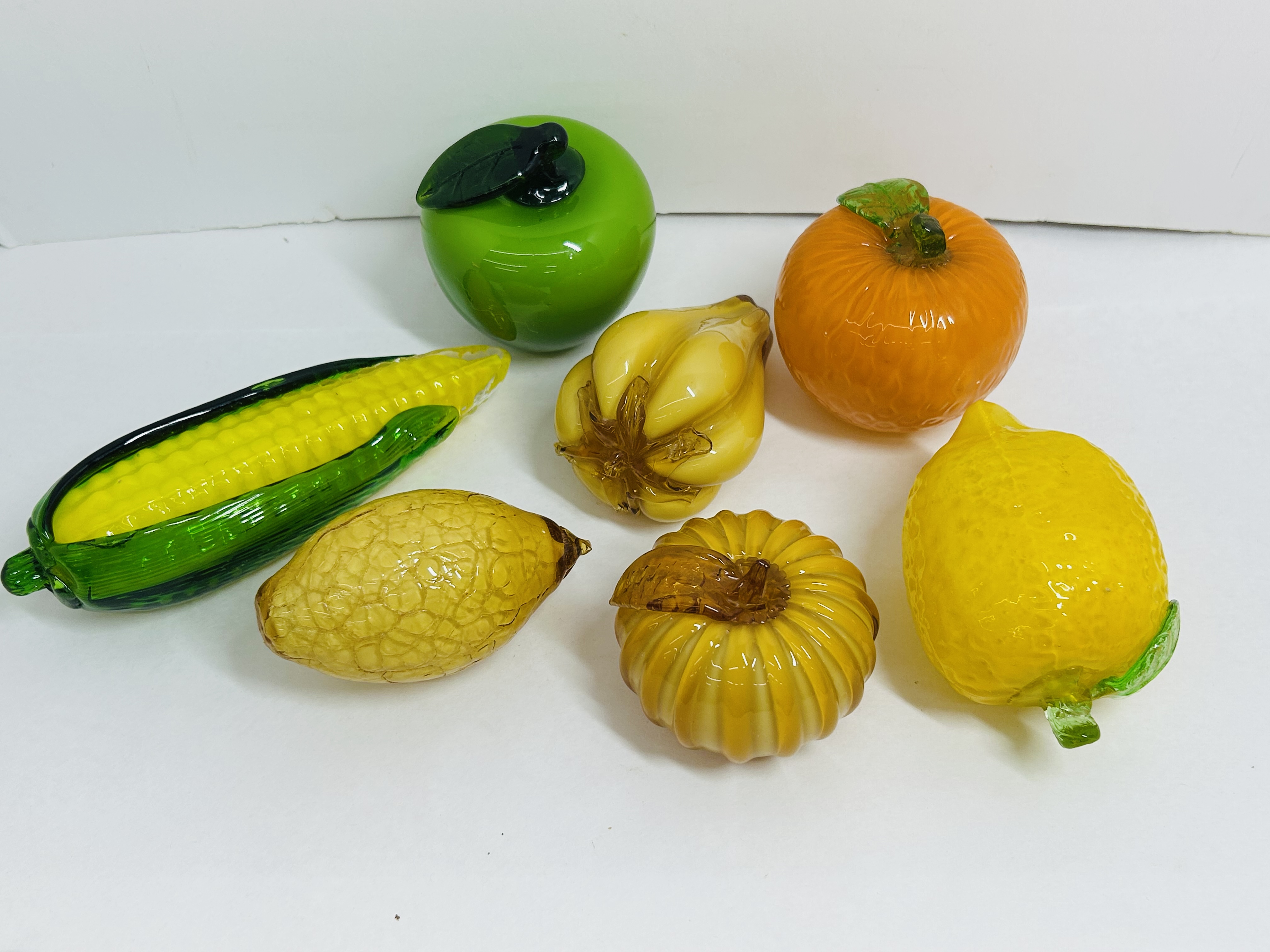 MURANO STYLE GLASS FRUIT, 20TH CENTURY