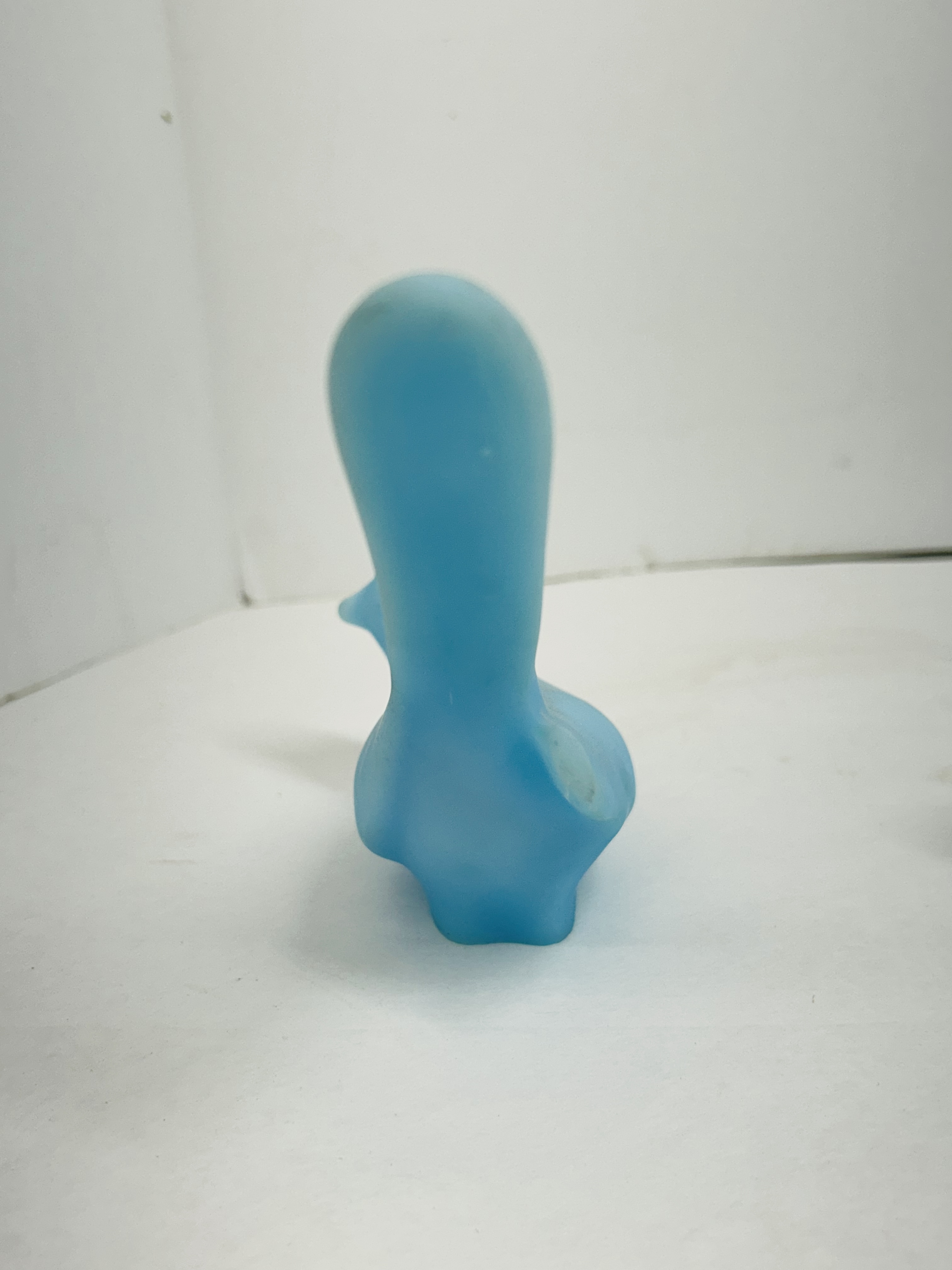 FENTON BLUE SATIN BIRDS, 1970S