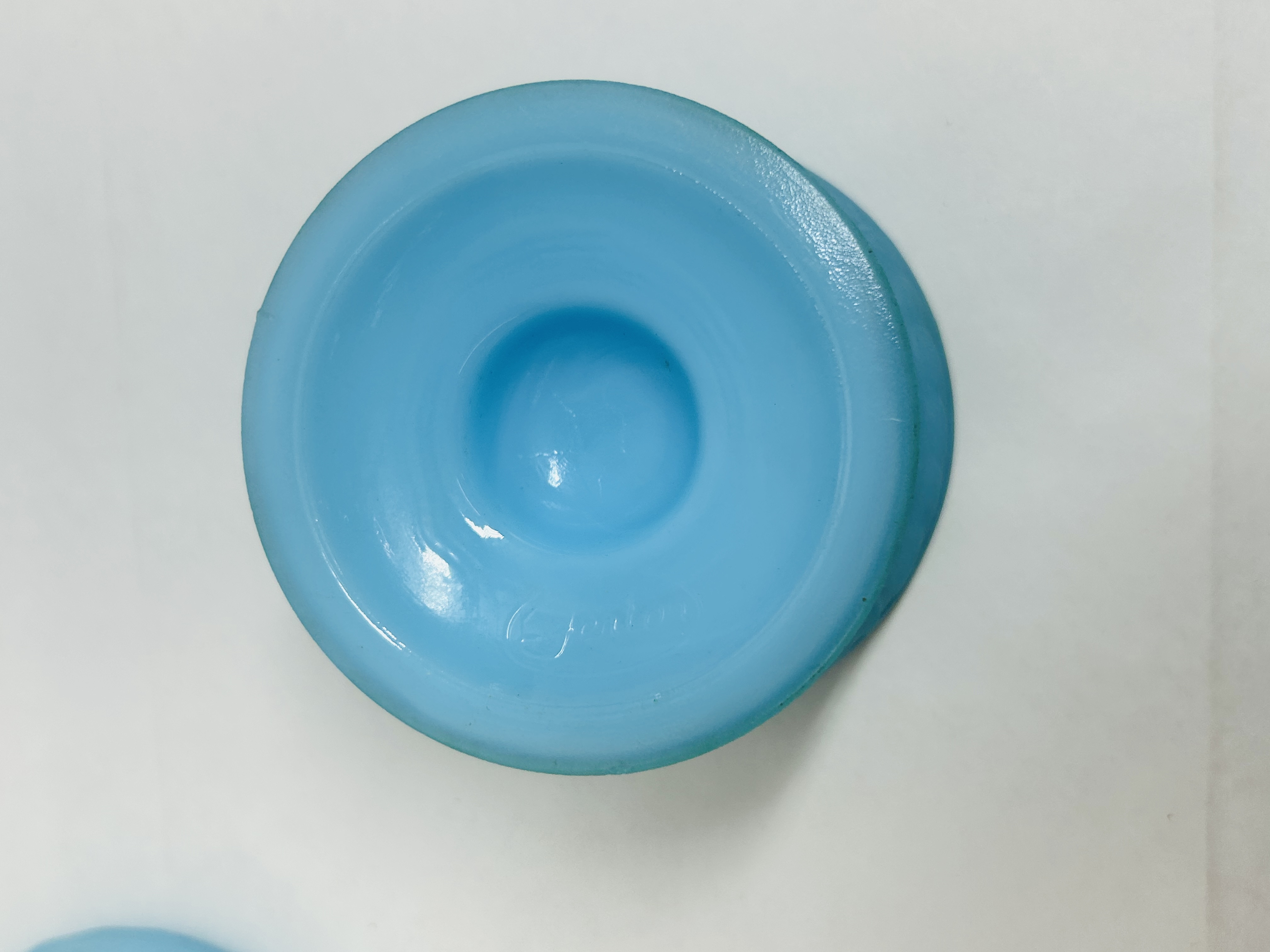 FENTON BLUE SATIN OWL FAIRY LAMP