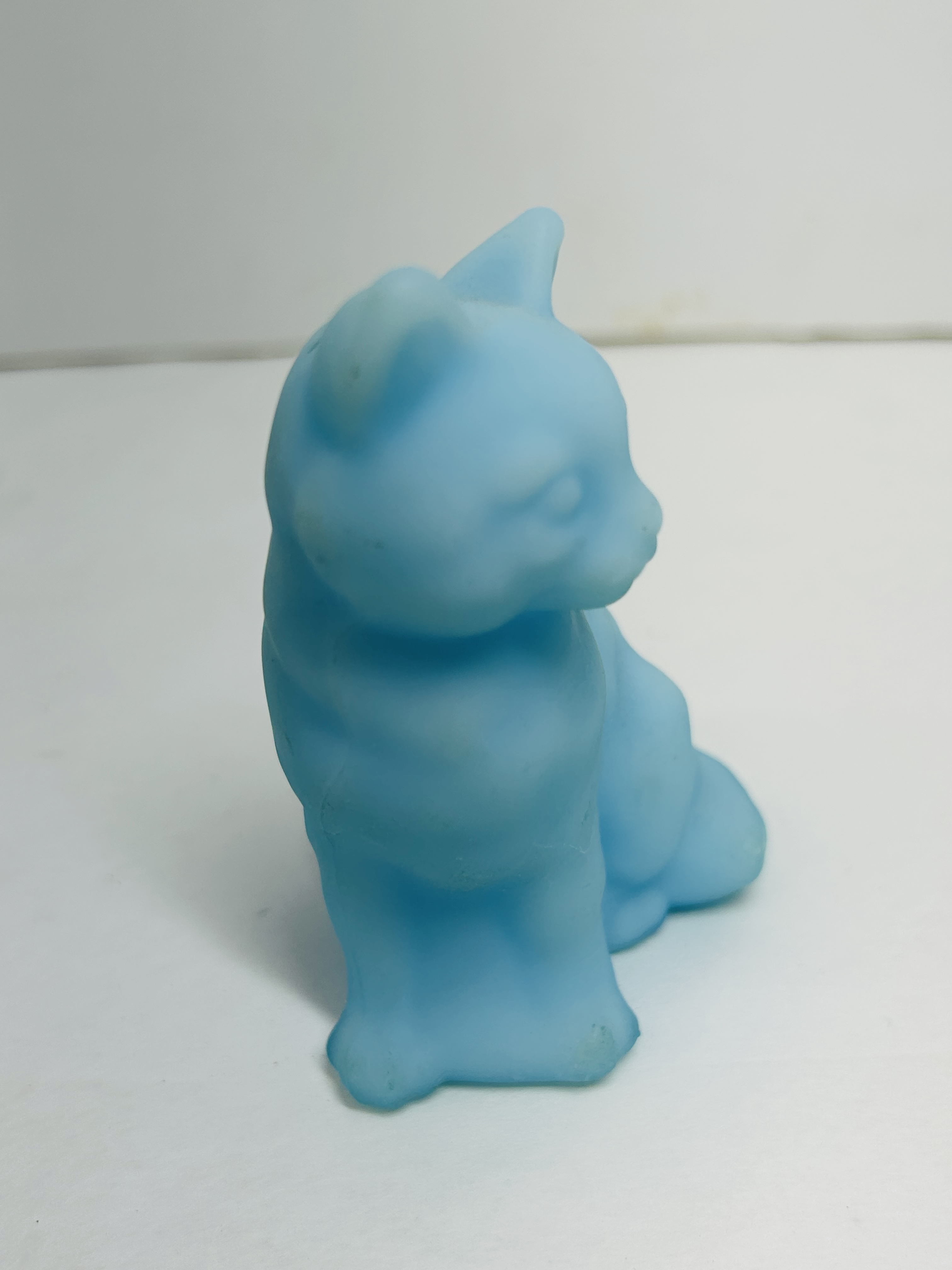 FENTON BLUE SATIN CAT