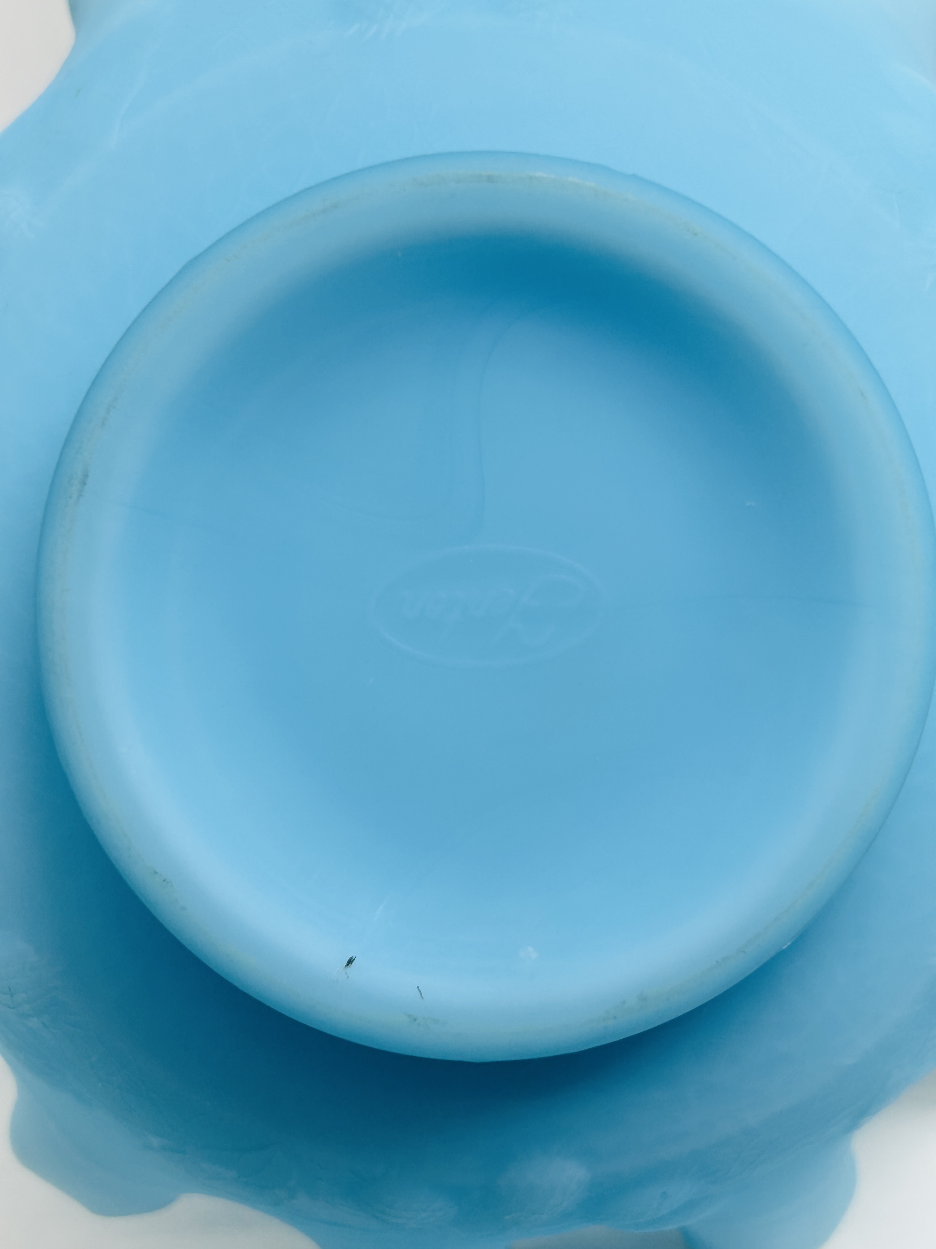 FENTON BLUE SATIN BASKET, 1970S