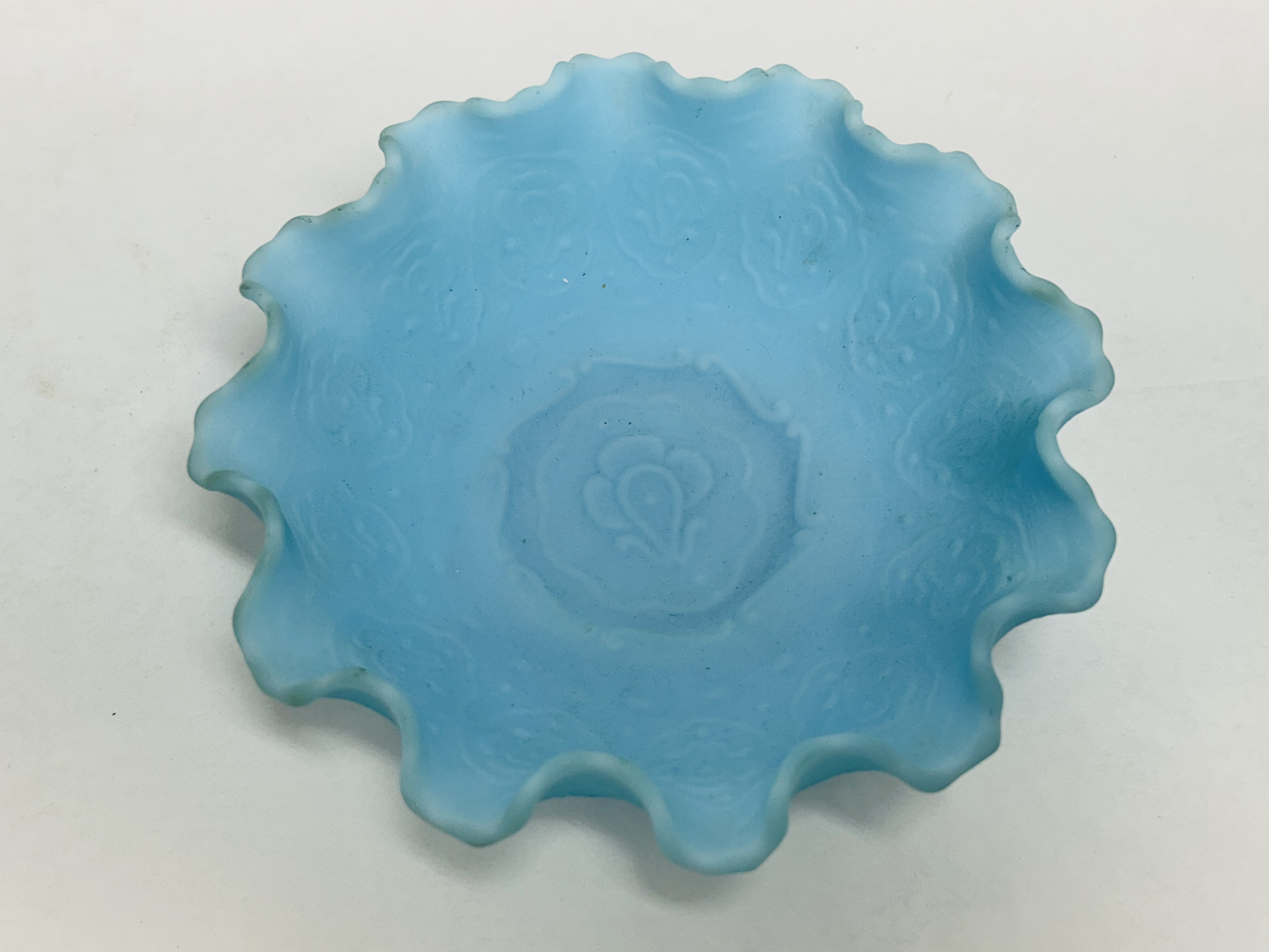 FENTON BLUE SATIN GLASS BOWL