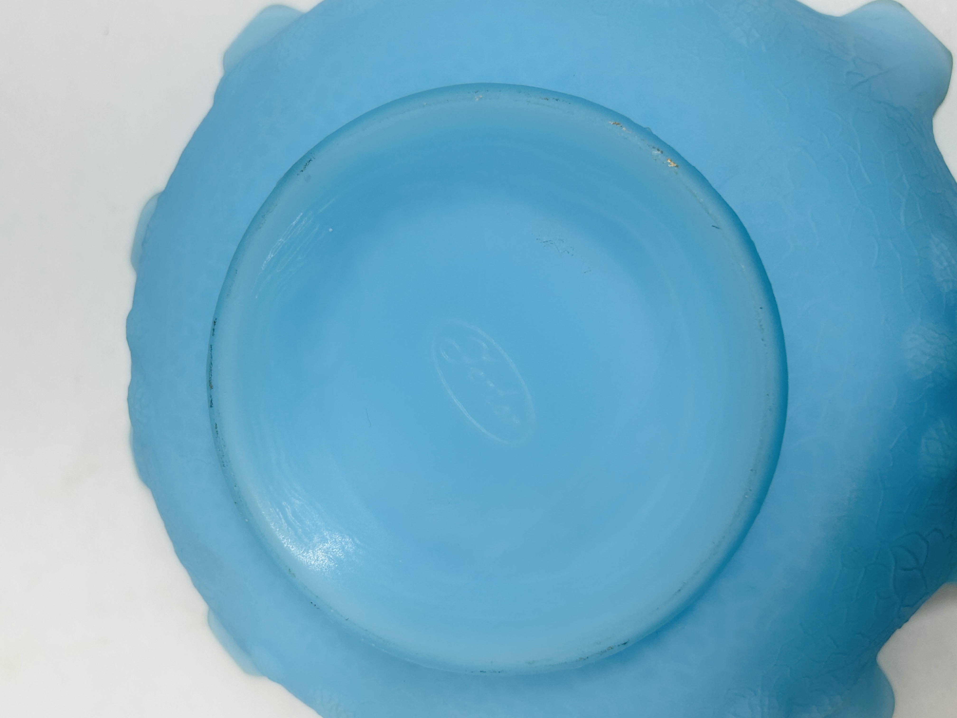 FENTON BLUE SATIN GLASS BOWL