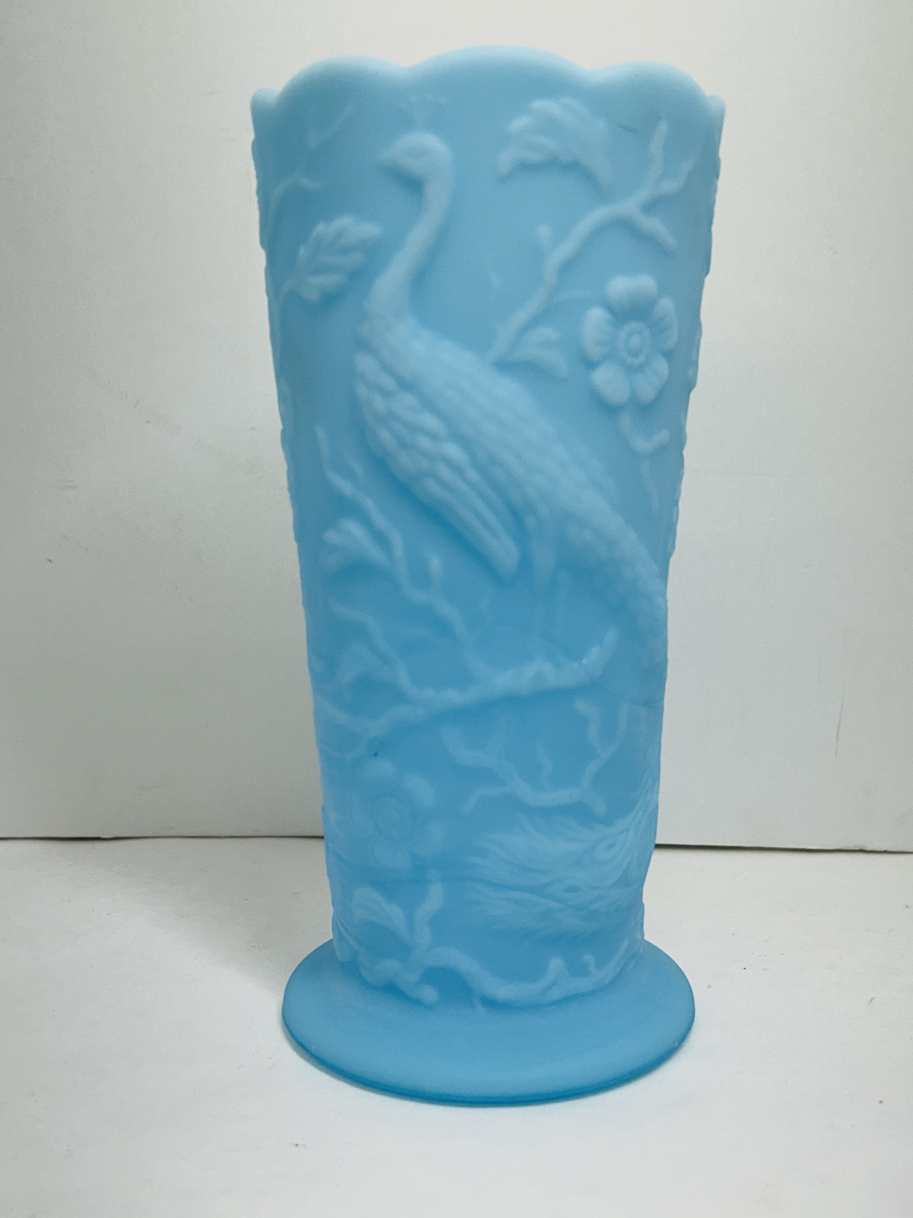 FENTON BLUE SATIN VASE