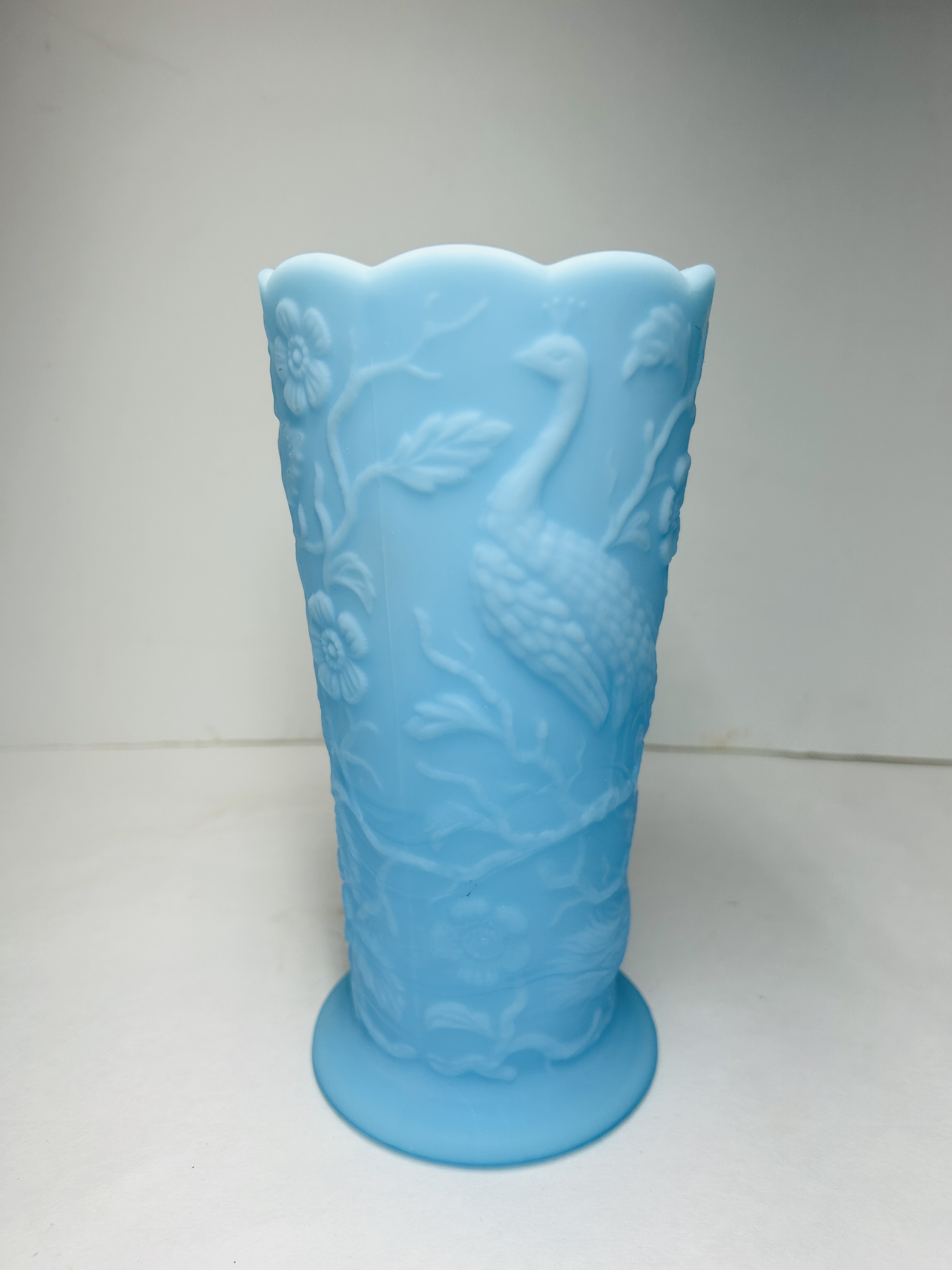 FENTON BLUE SATIN VASE