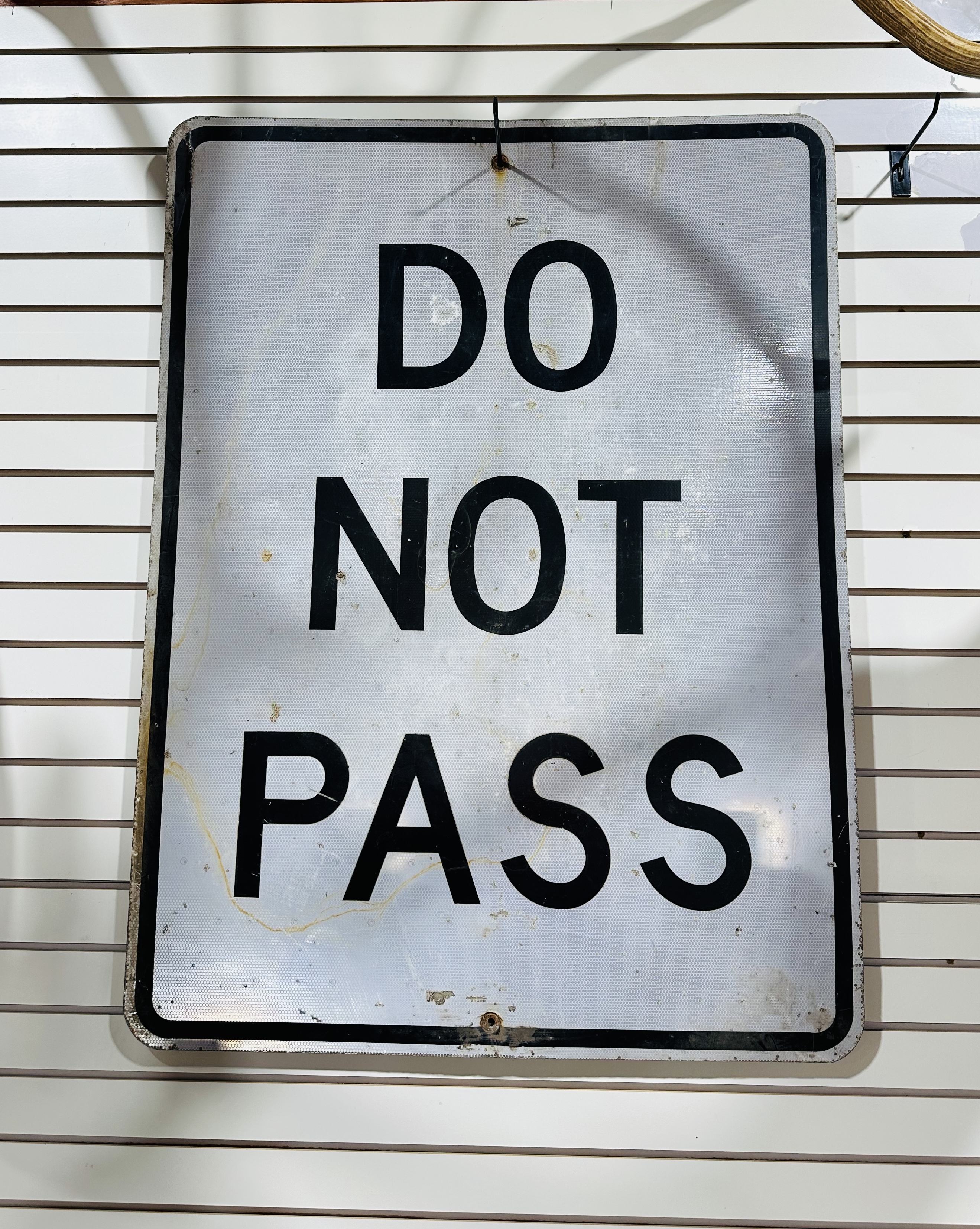 VINTAGE ALUMINUM DO NOT PASS SIGN