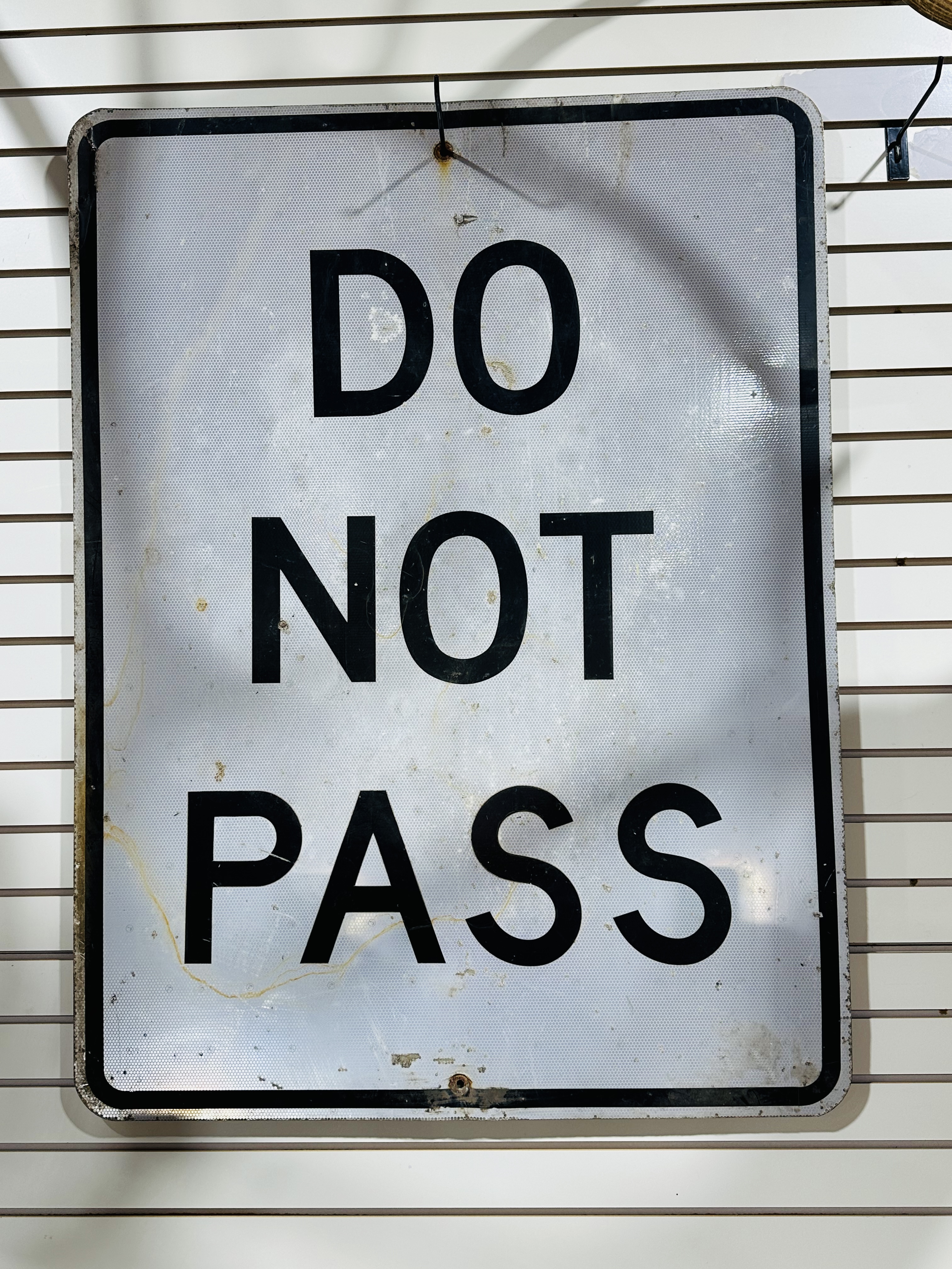 VINTAGE ALUMINUM DO NOT PASS SIGN