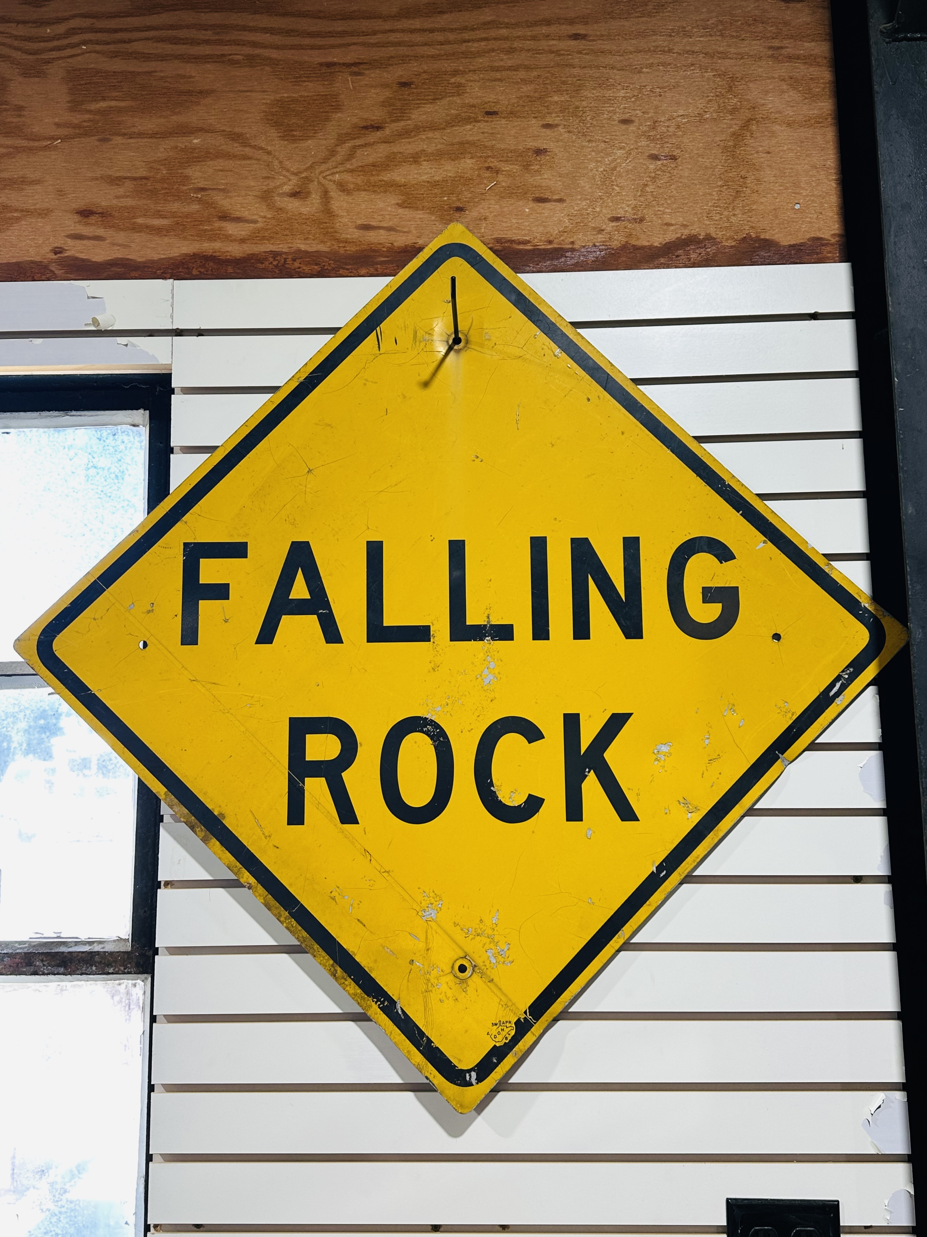 WV DOH METAL FALLING ROCK SIGN, 1987
