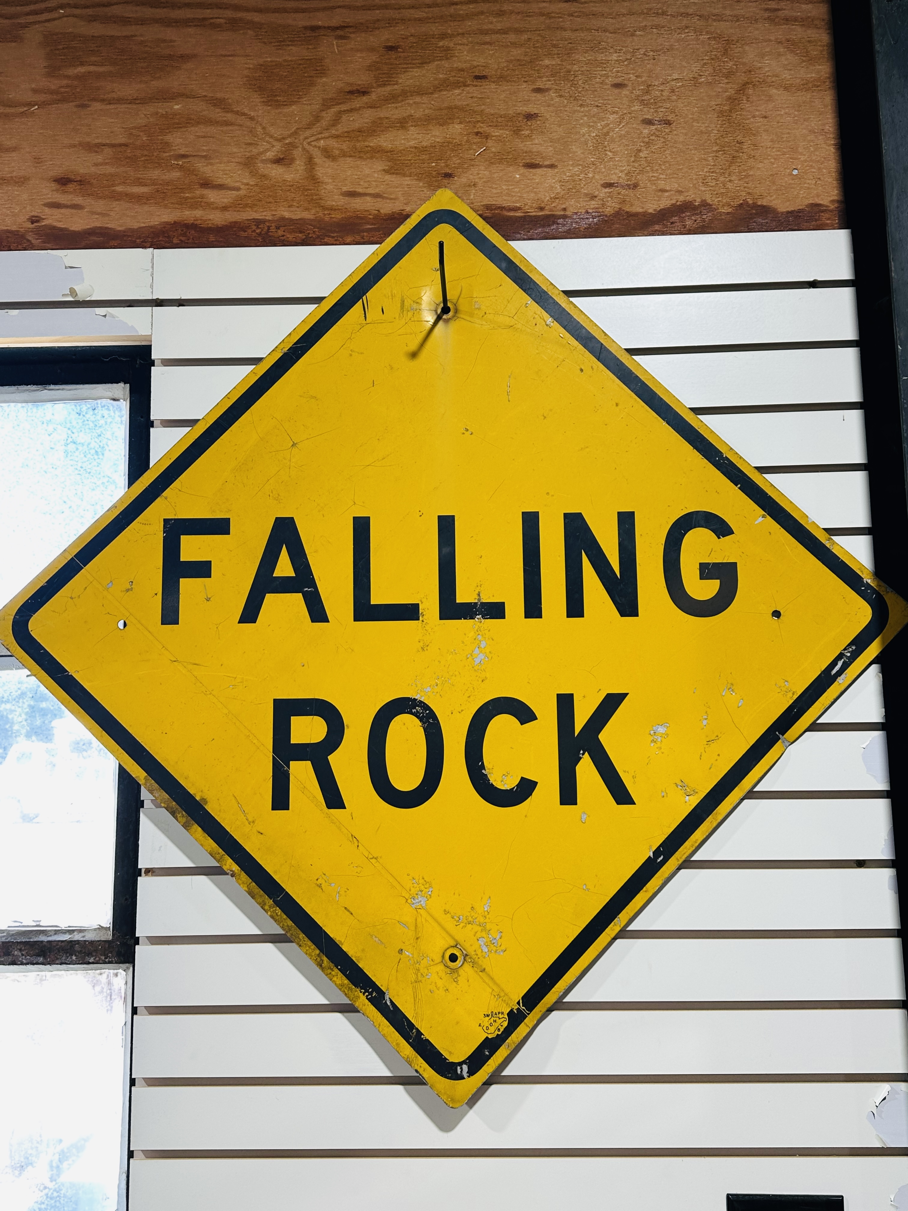 WV DOH METAL FALLING ROCK SIGN, 1987