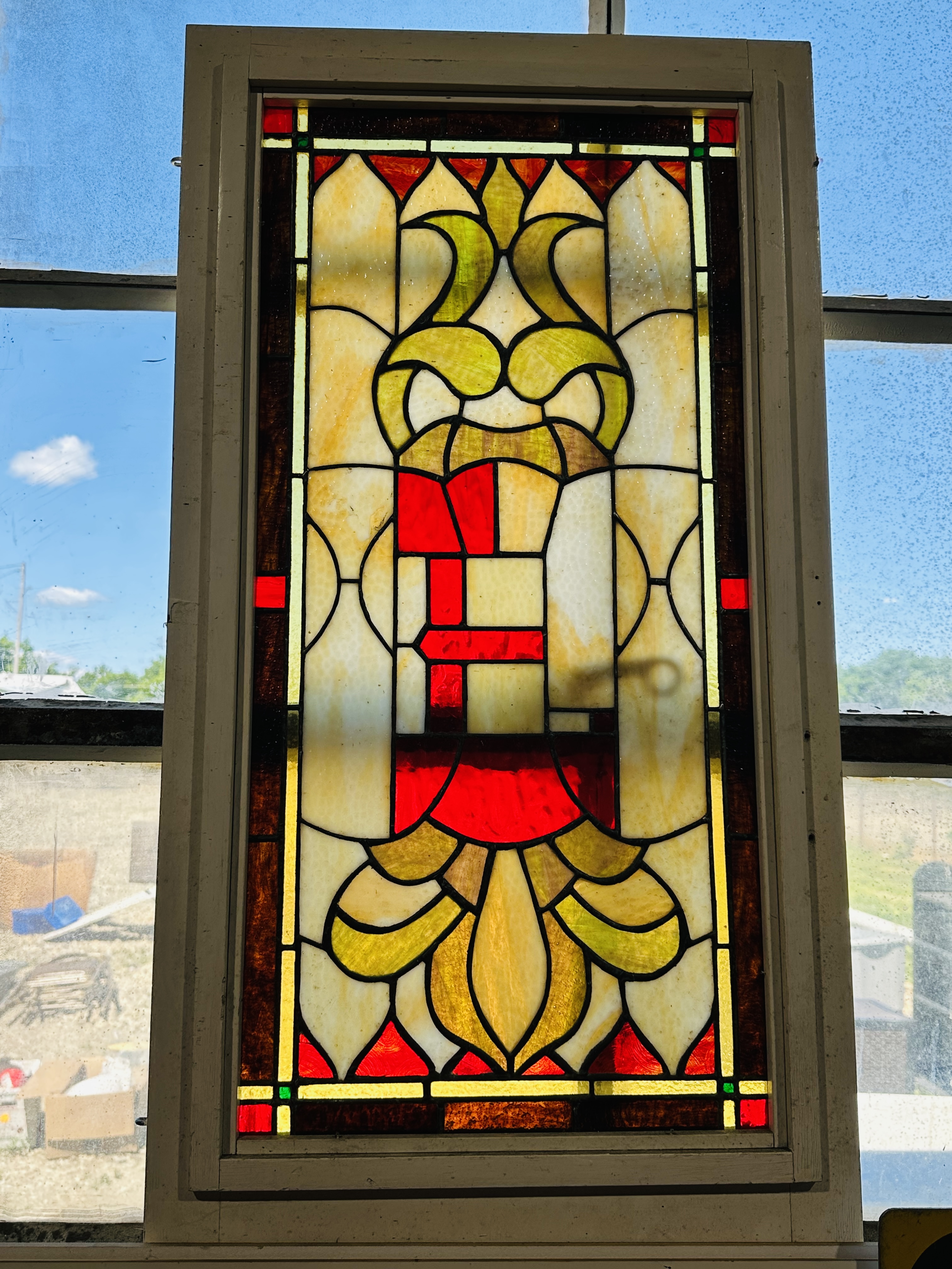ENGLISH STYLE LEADED GLASS WINDOW