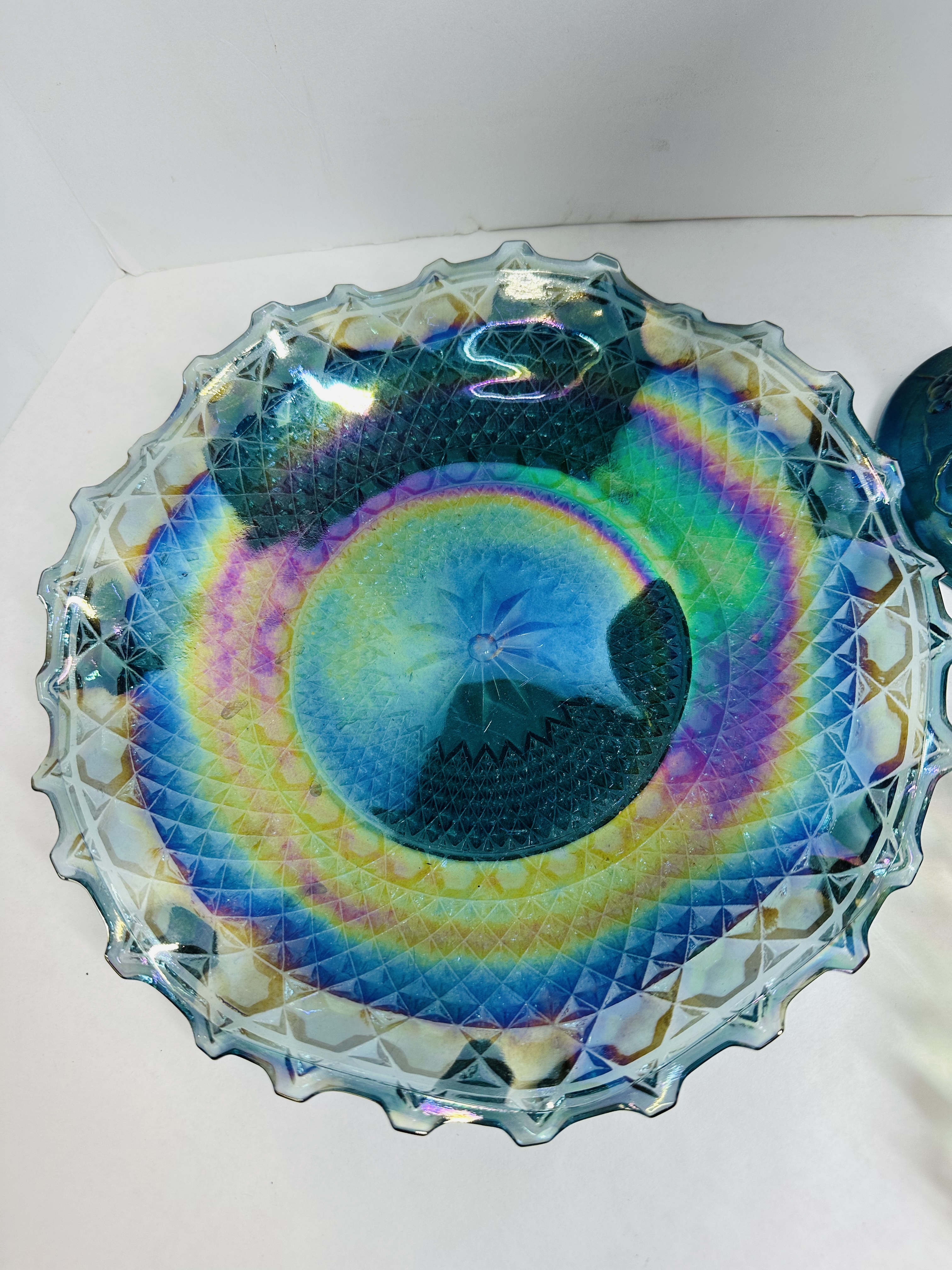 THREE CARNIVAL GLASS BOWLS, C.1970