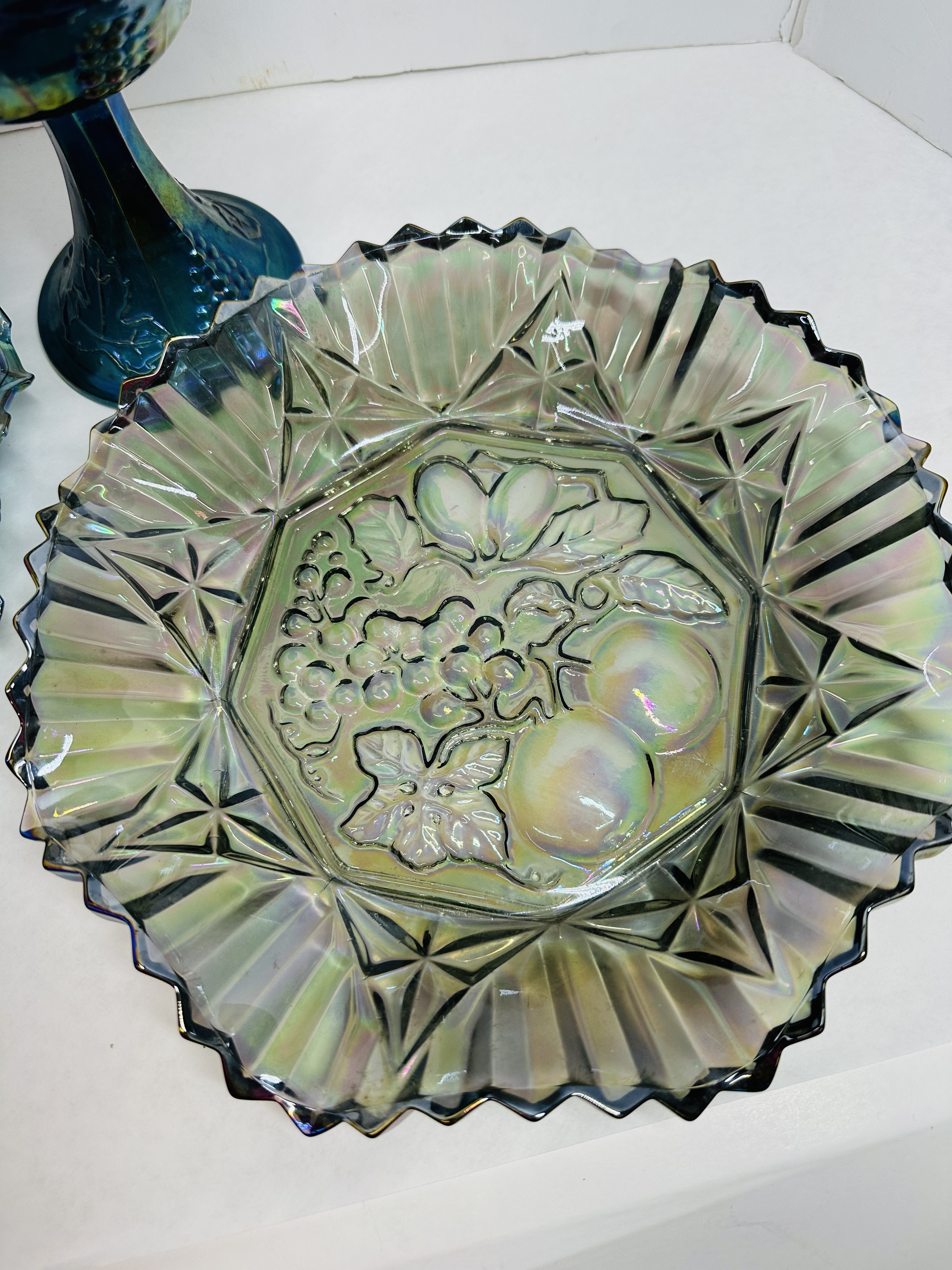 THREE CARNIVAL GLASS BOWLS, C.1970