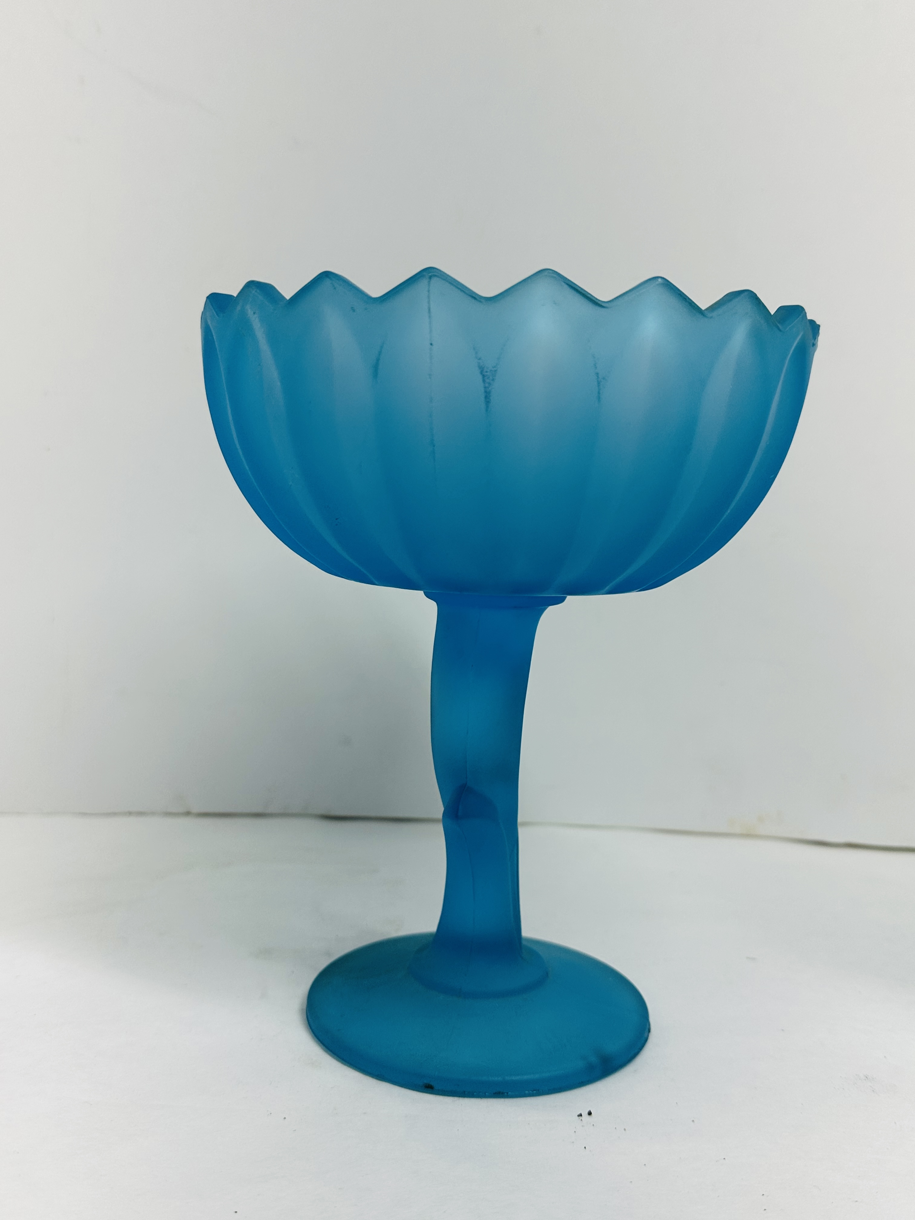 AMERICAN BLUE GLASS COMPOTES, C. 1960
