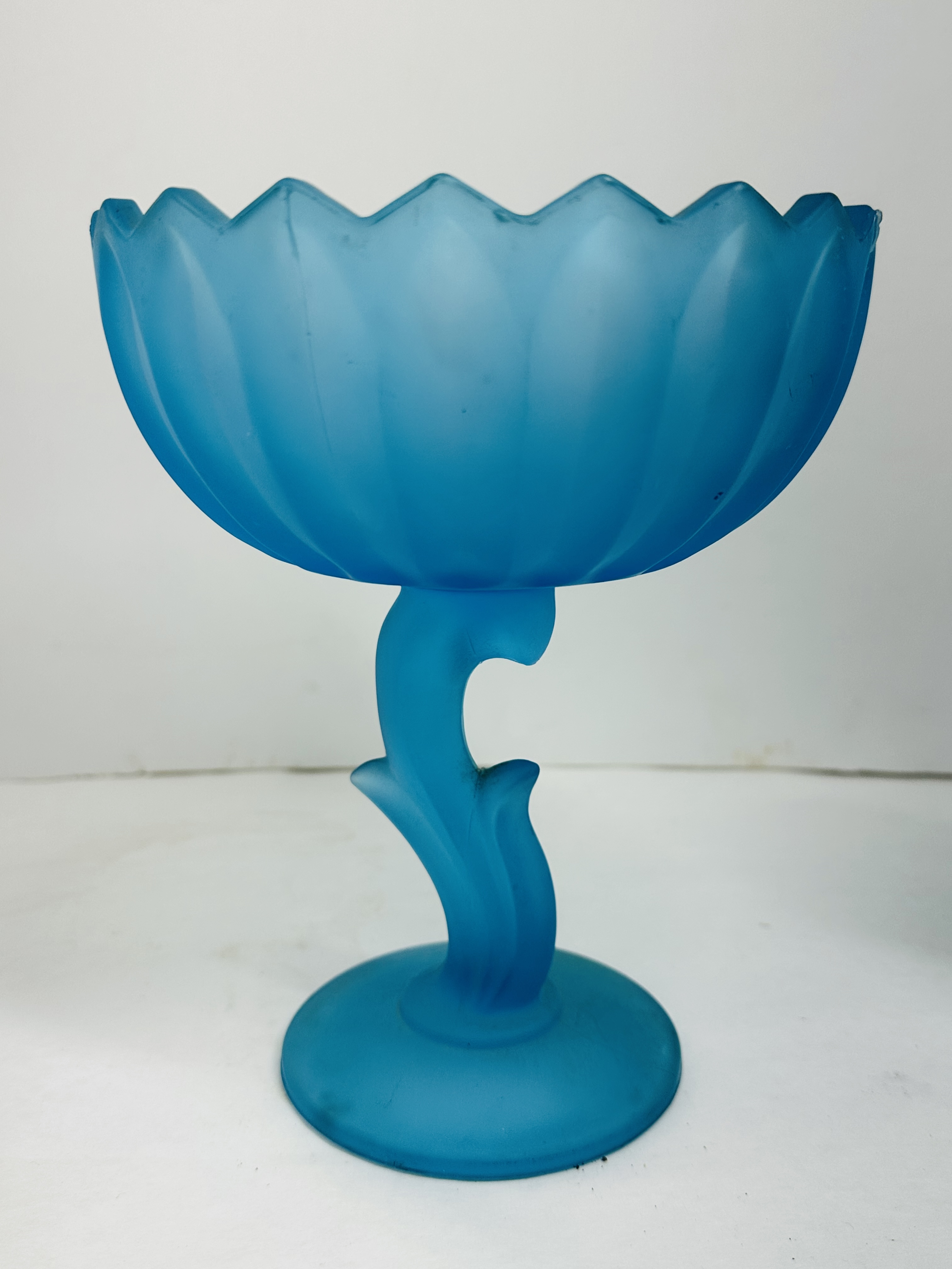 AMERICAN BLUE GLASS COMPOTES, C. 1960