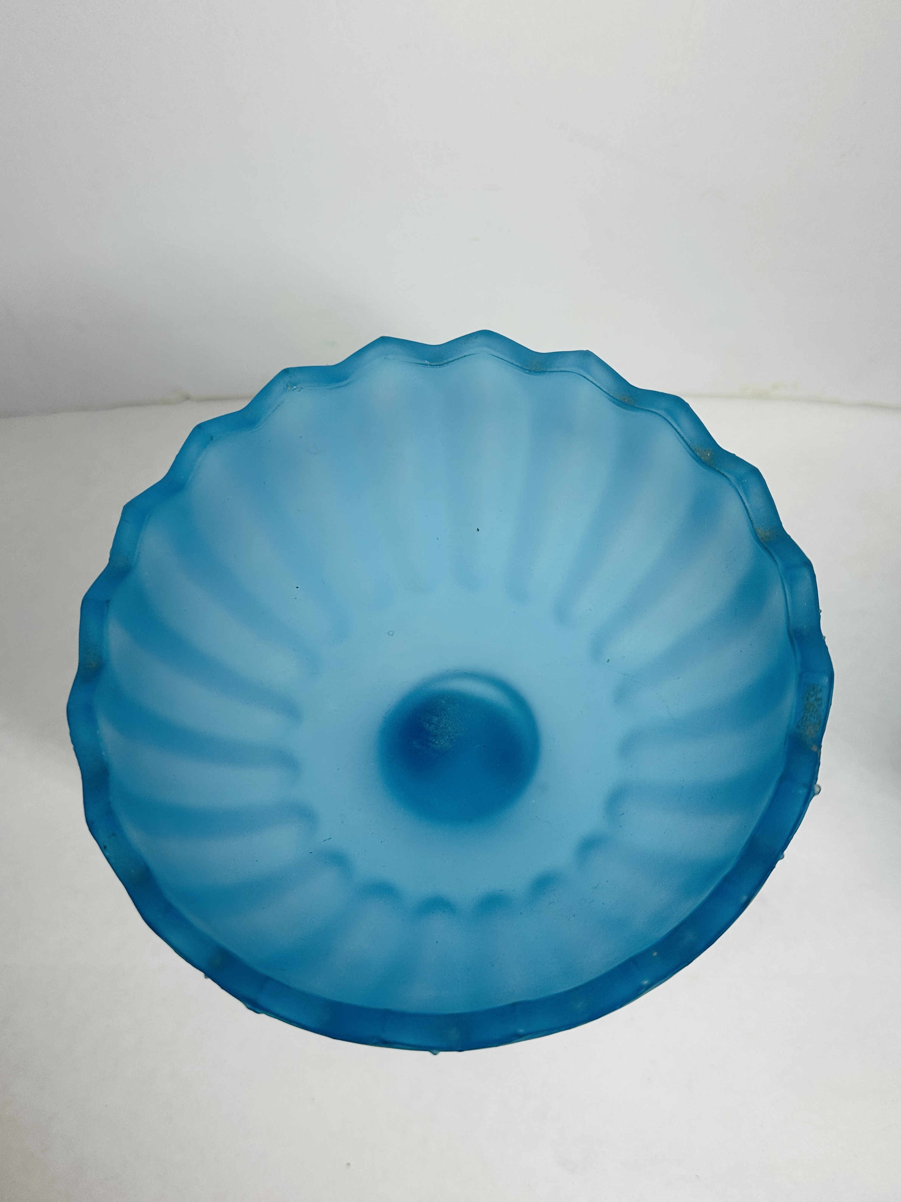 AMERICAN BLUE GLASS COMPOTES, C. 1960