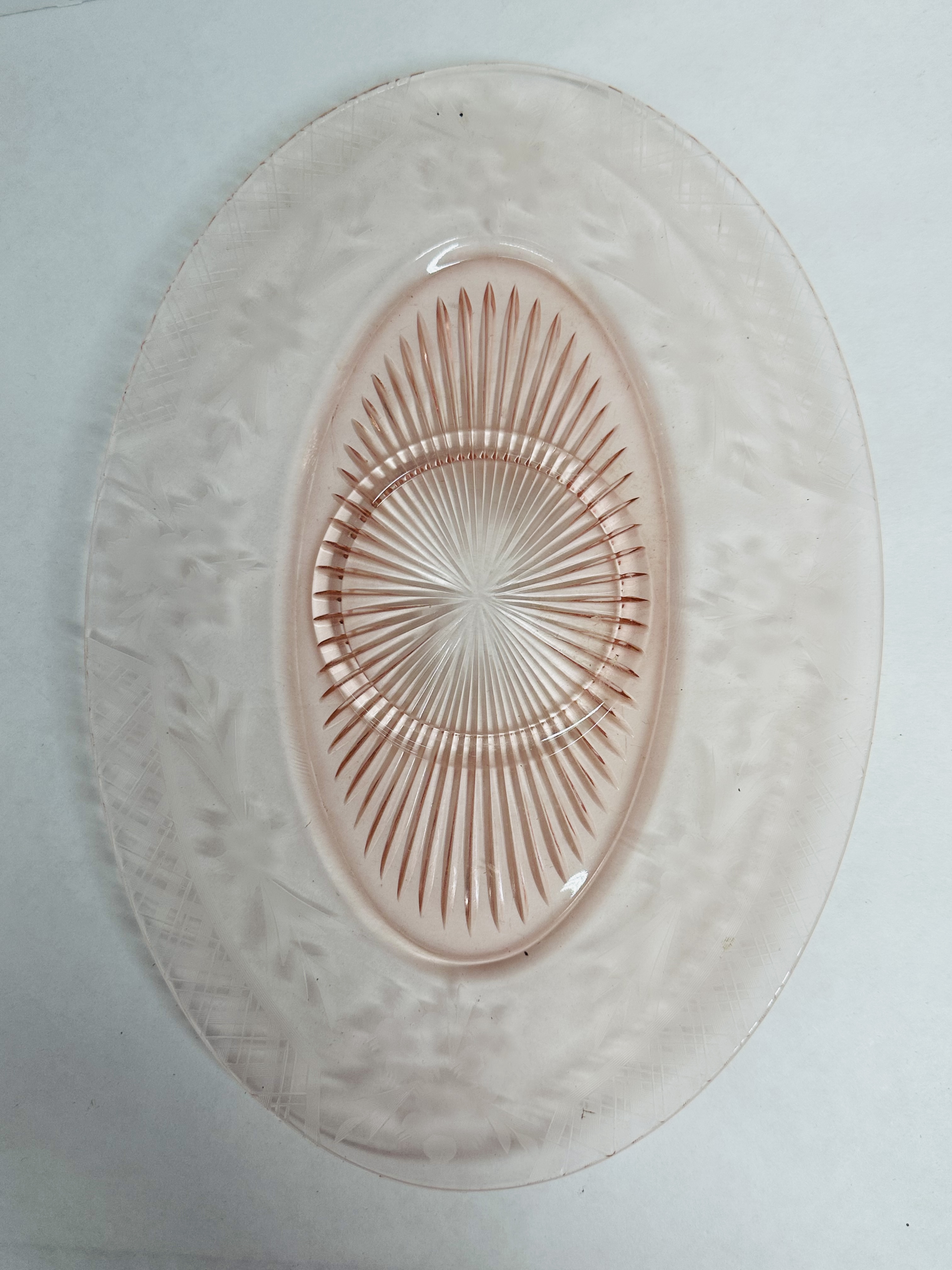 PINK DEPRESSION GLASS PLATES