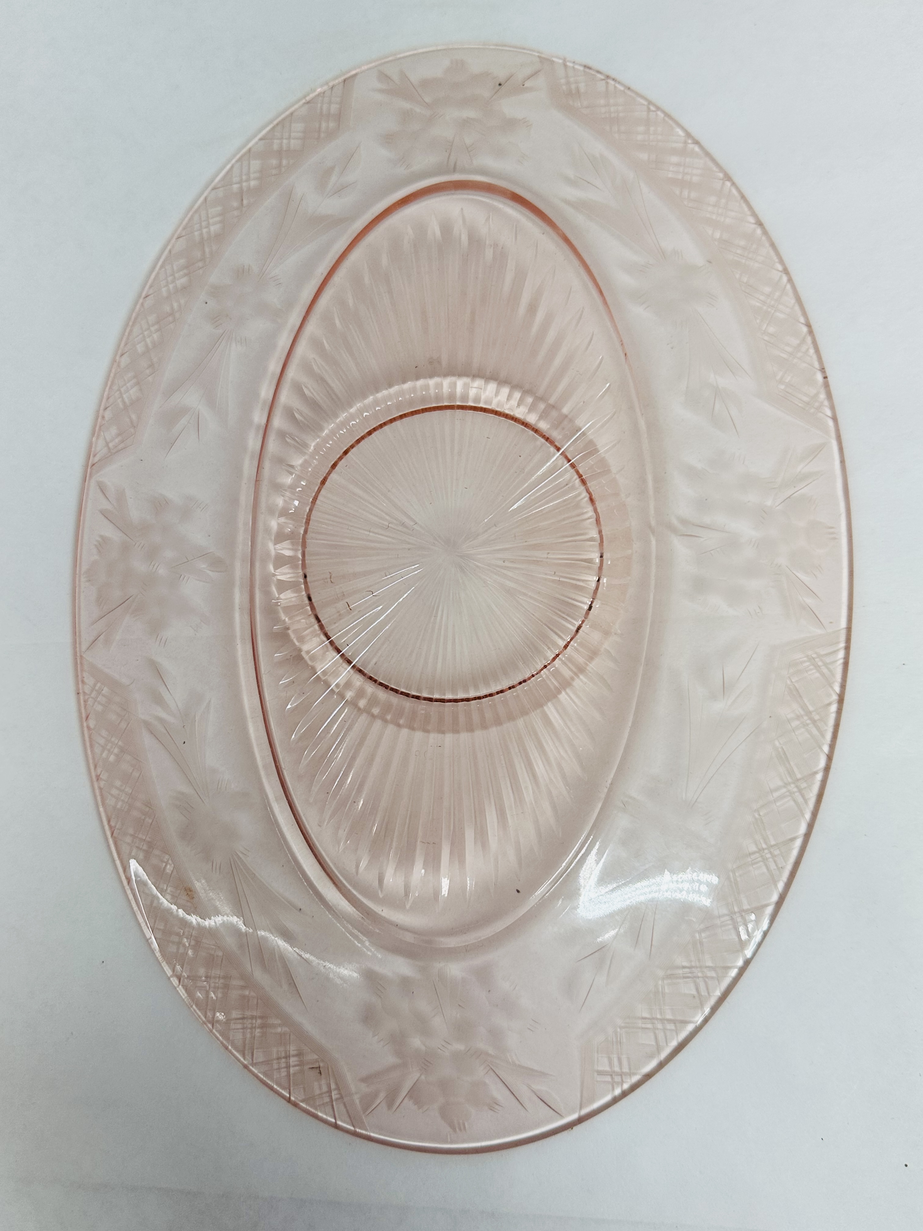 PINK DEPRESSION GLASS PLATES