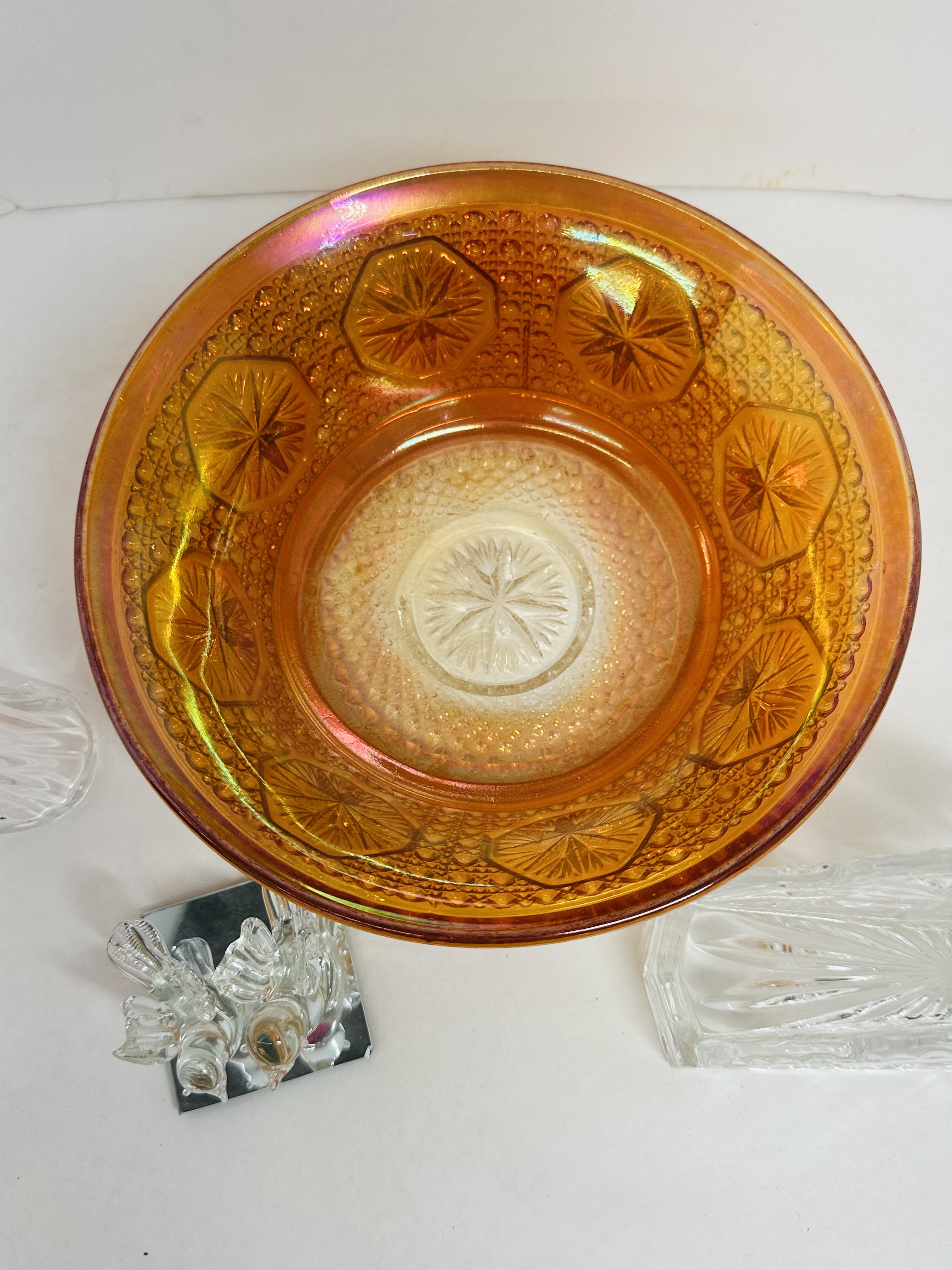 VINTAGE PRESSED DECORATIVE GLASSWARES