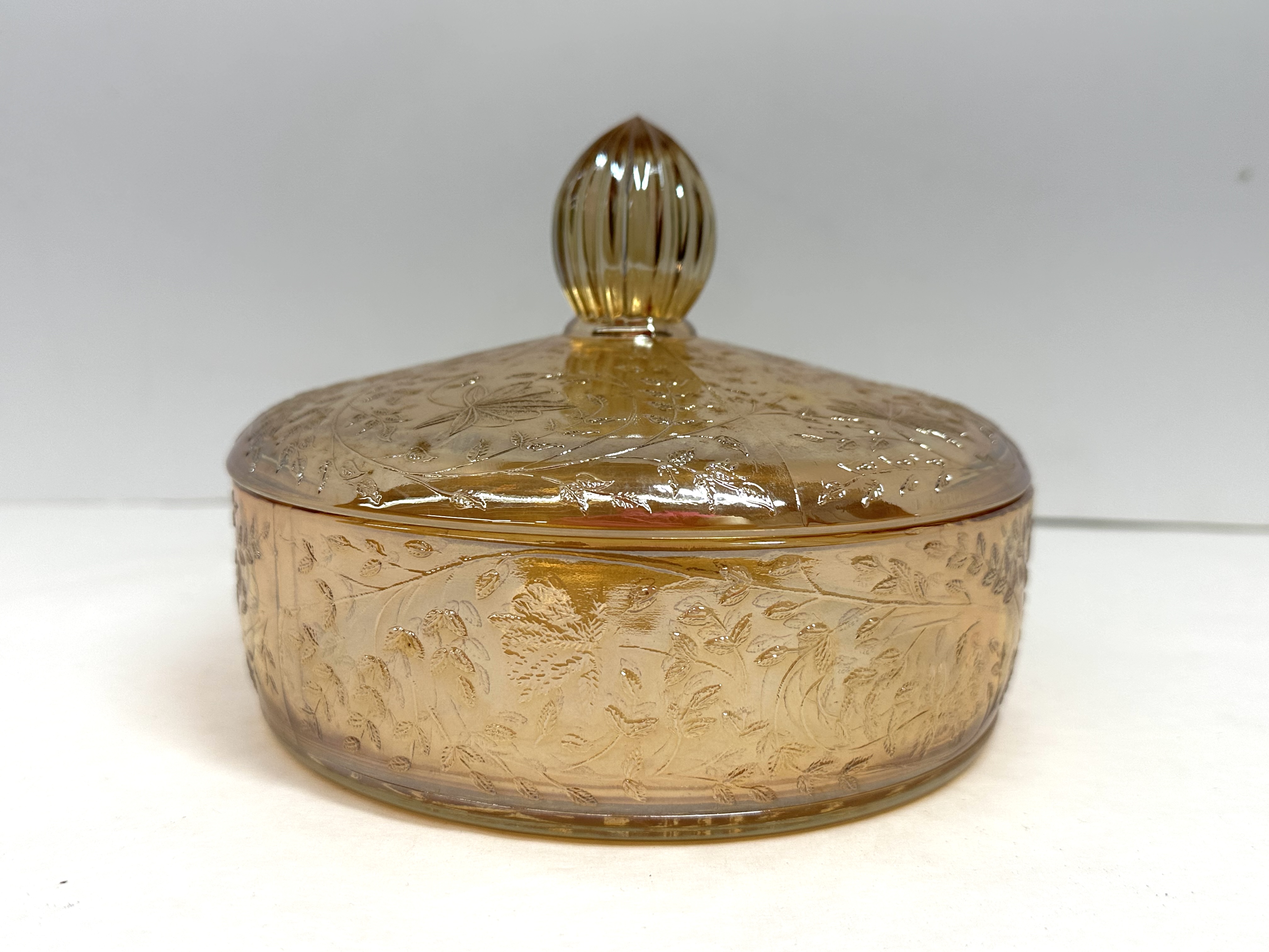 JEANNETTE FLORAGOLD GLASS DISH