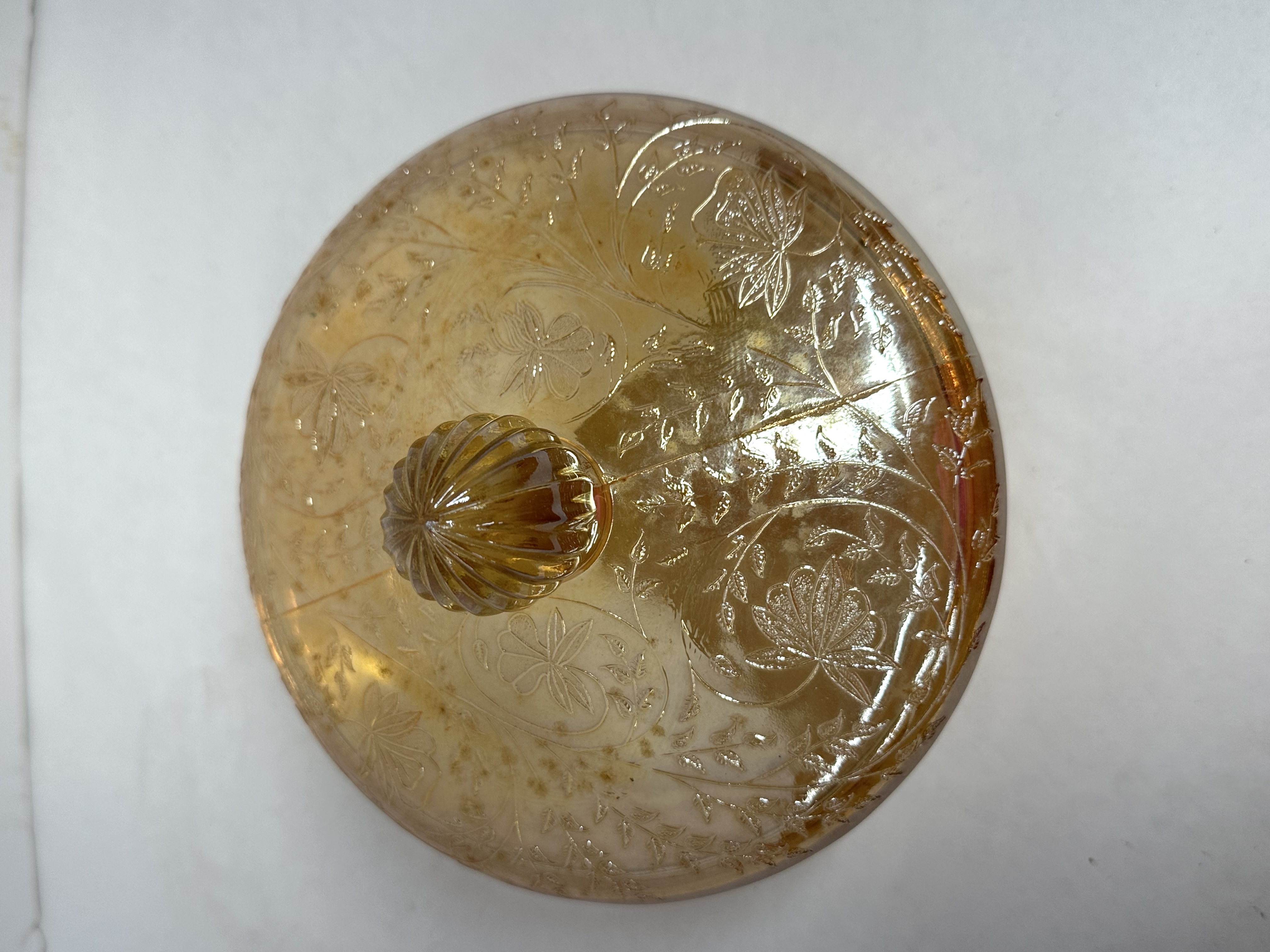 JEANNETTE FLORAGOLD GLASS DISH