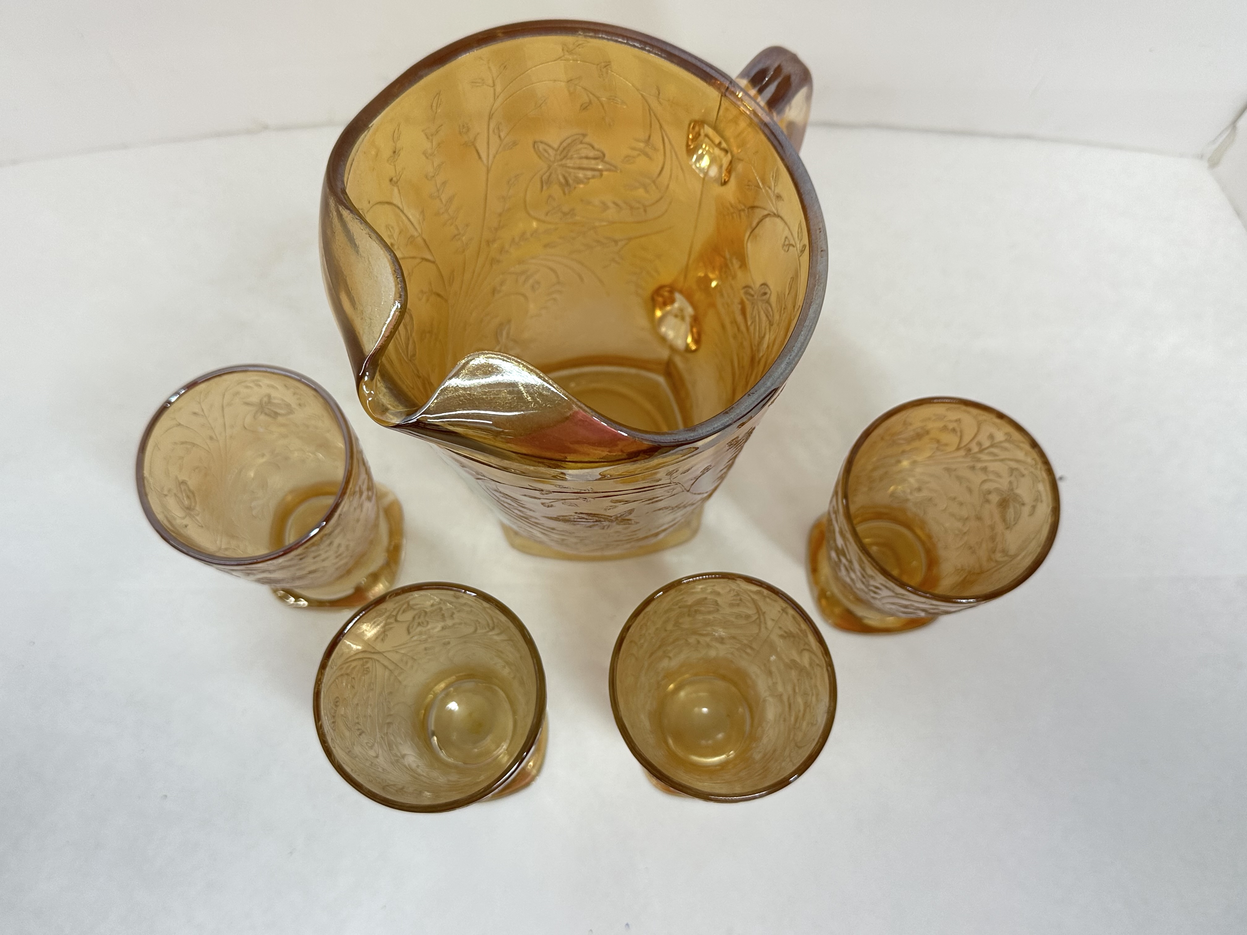 JEANNETTE STYLE FLORAGOLD GLASS SET