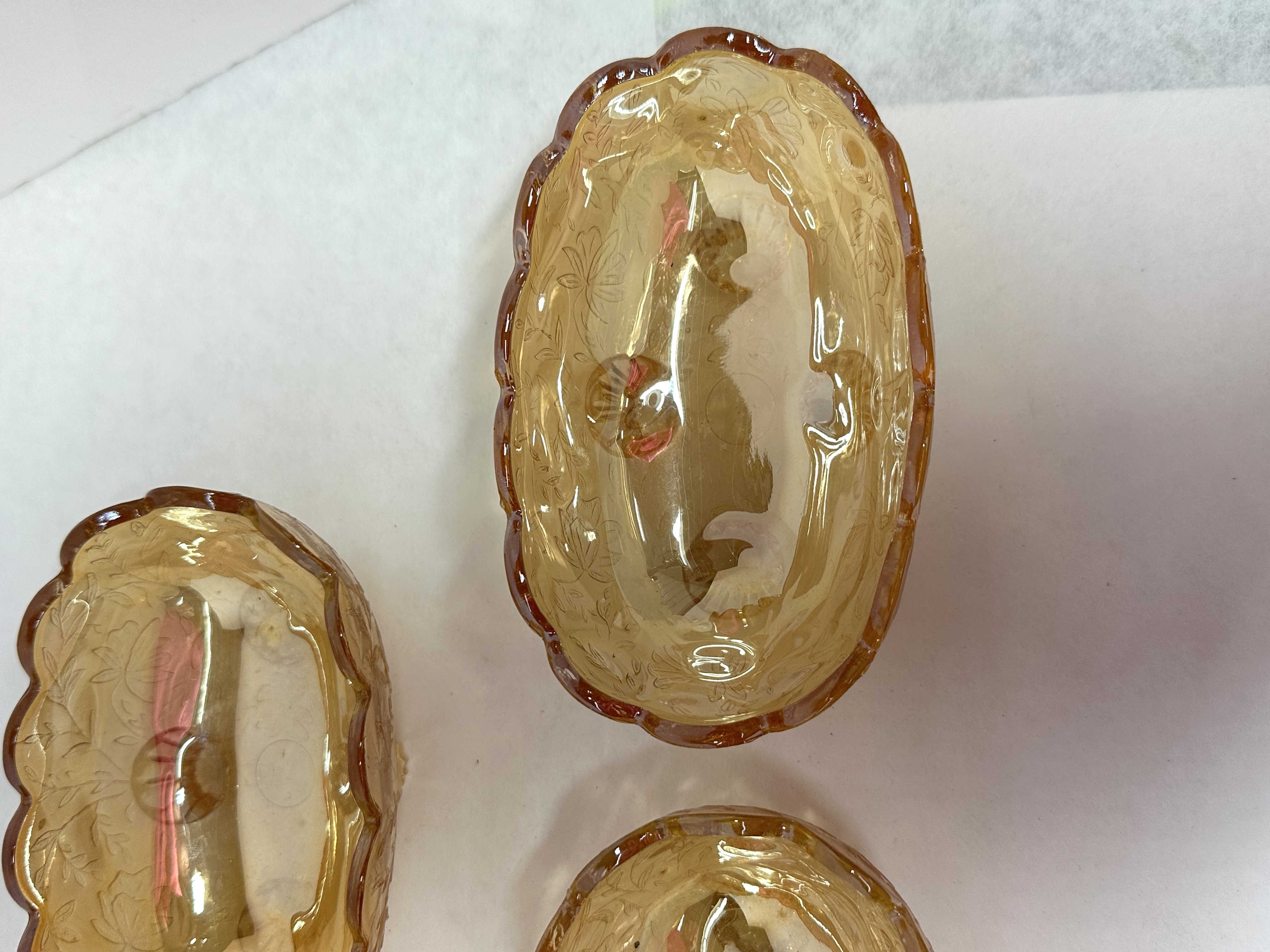 JEANNETTE LOUISA CARNIVAL GLASS BOWLS