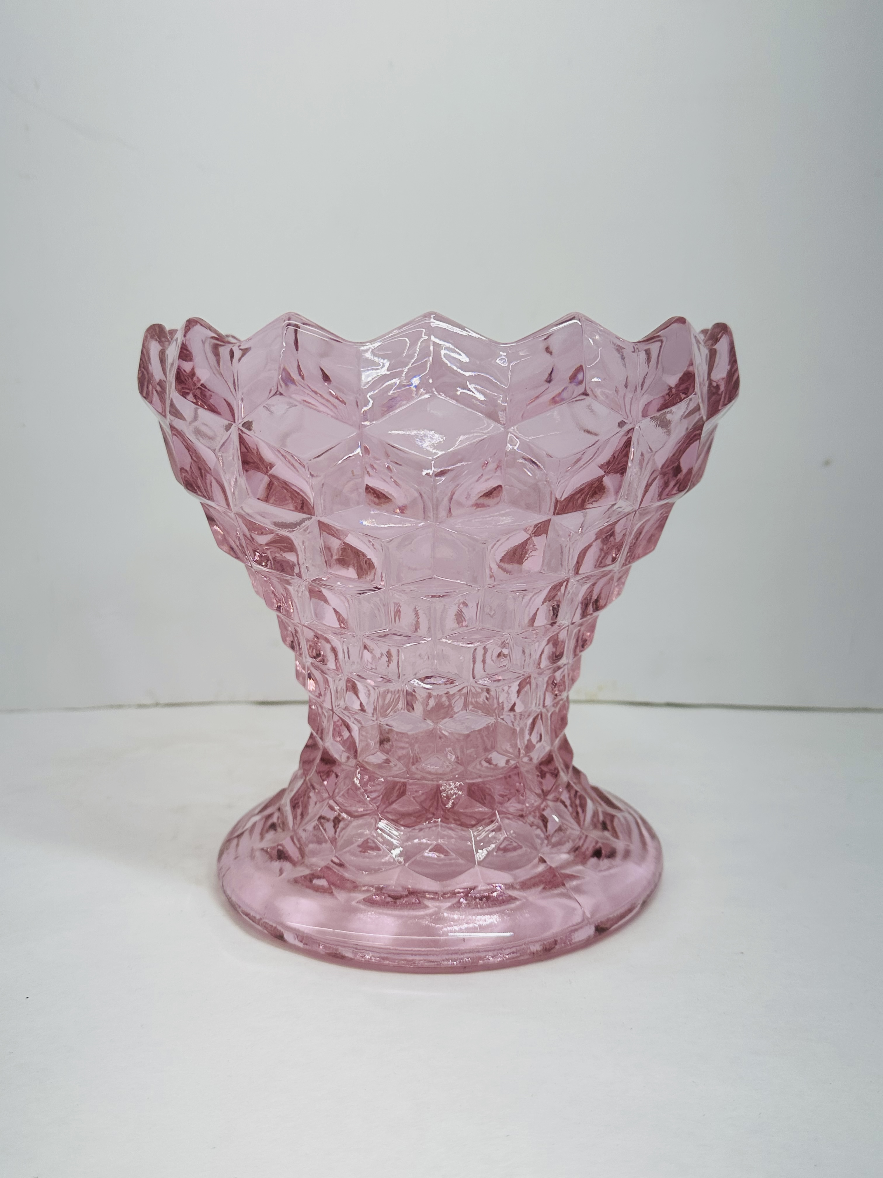 MOSSER PINK GLASS COMPOTE