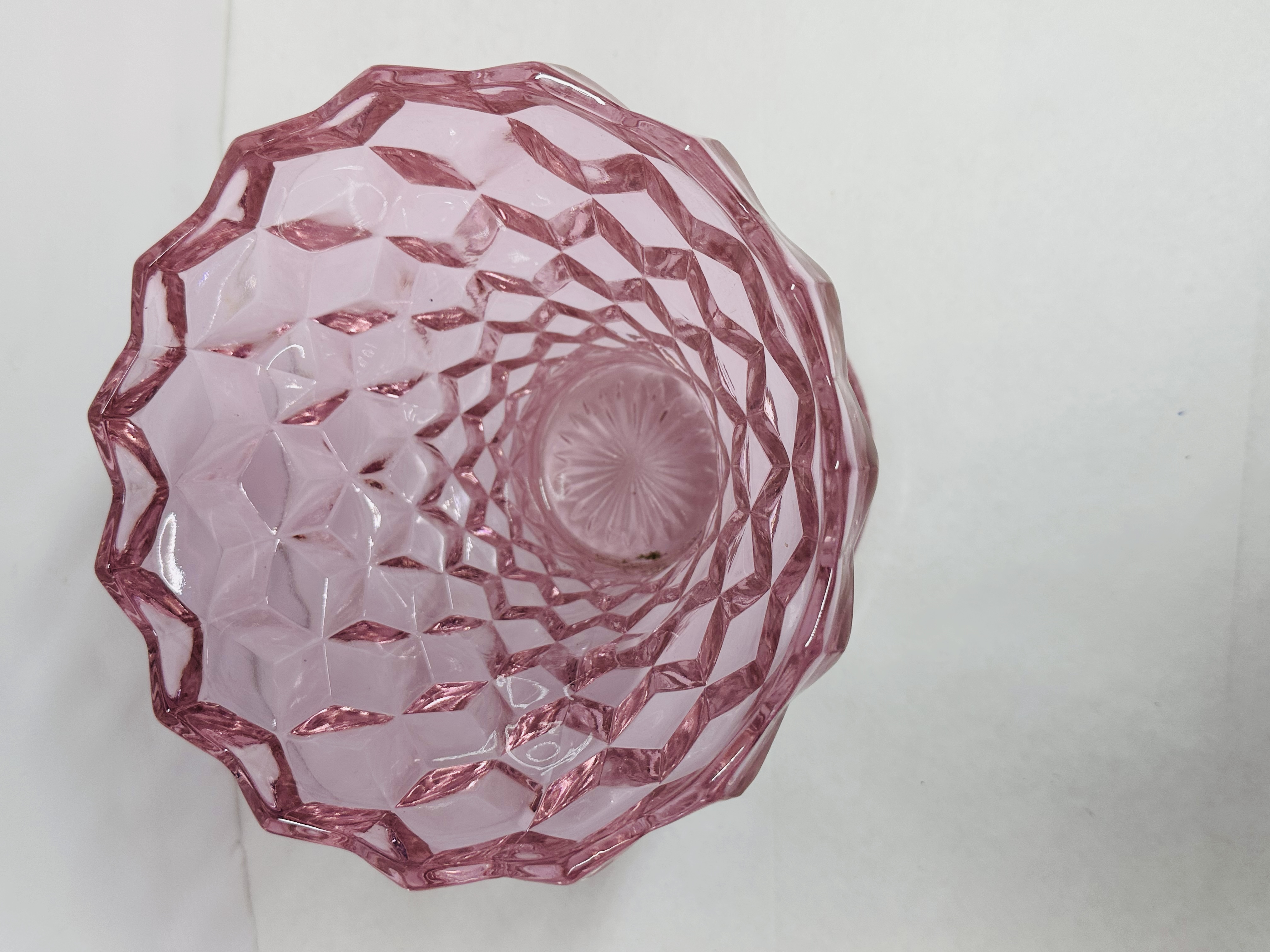 MOSSER PINK GLASS COMPOTE