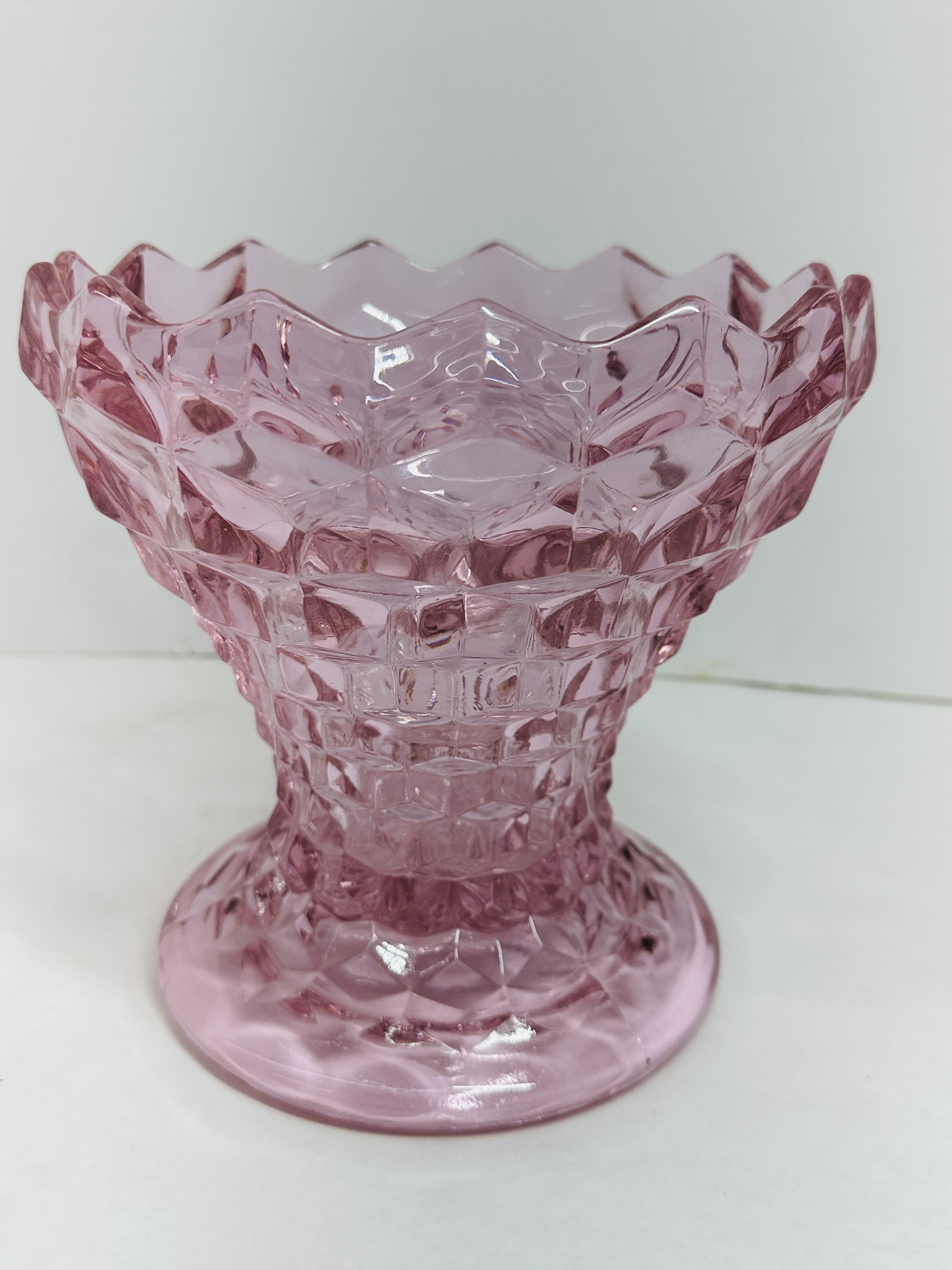 MOSSER PINK GLASS COMPOTE