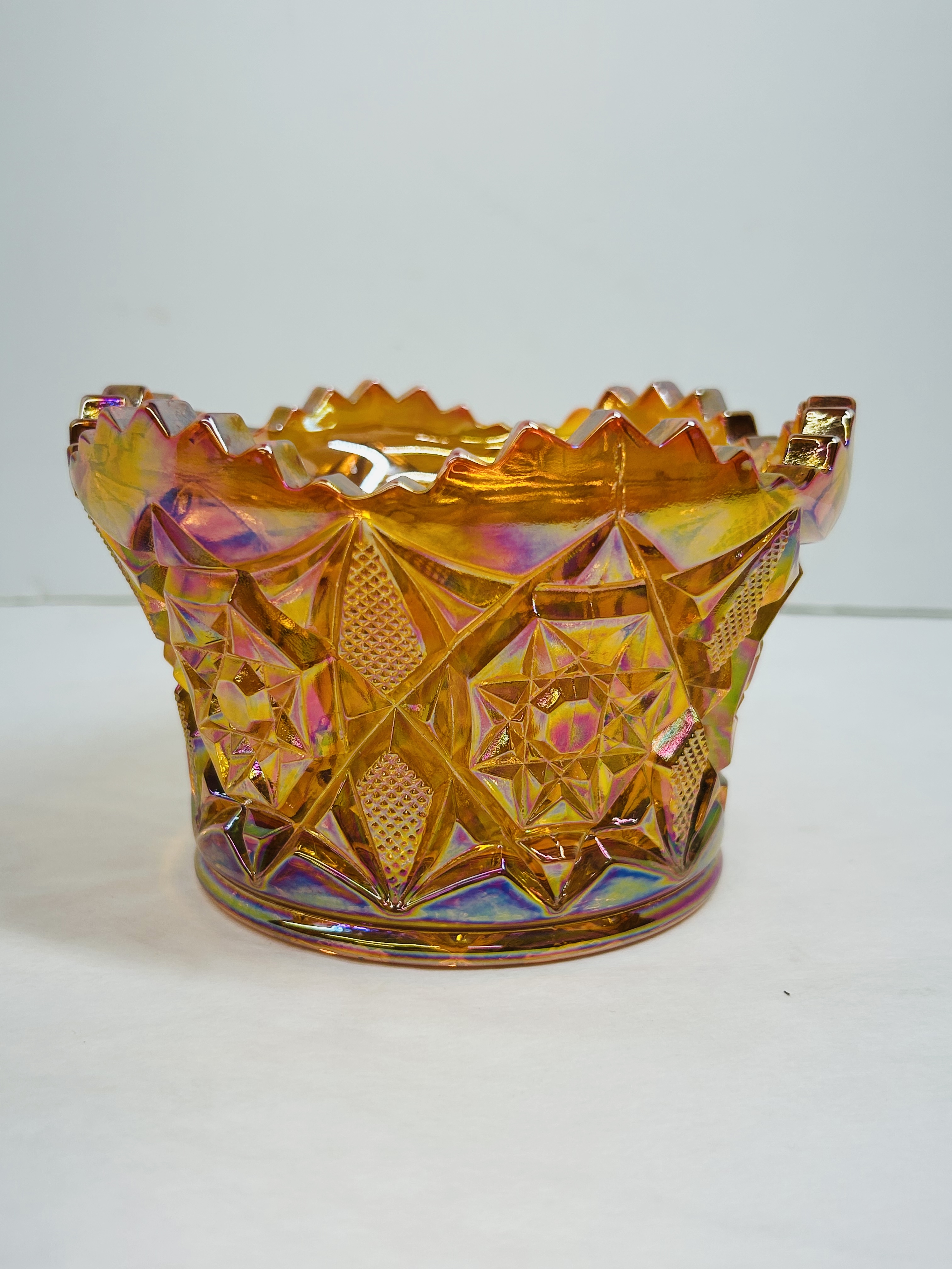 MOSSER MARIGOLD CARNIVAL GLASS FINGER BOWL