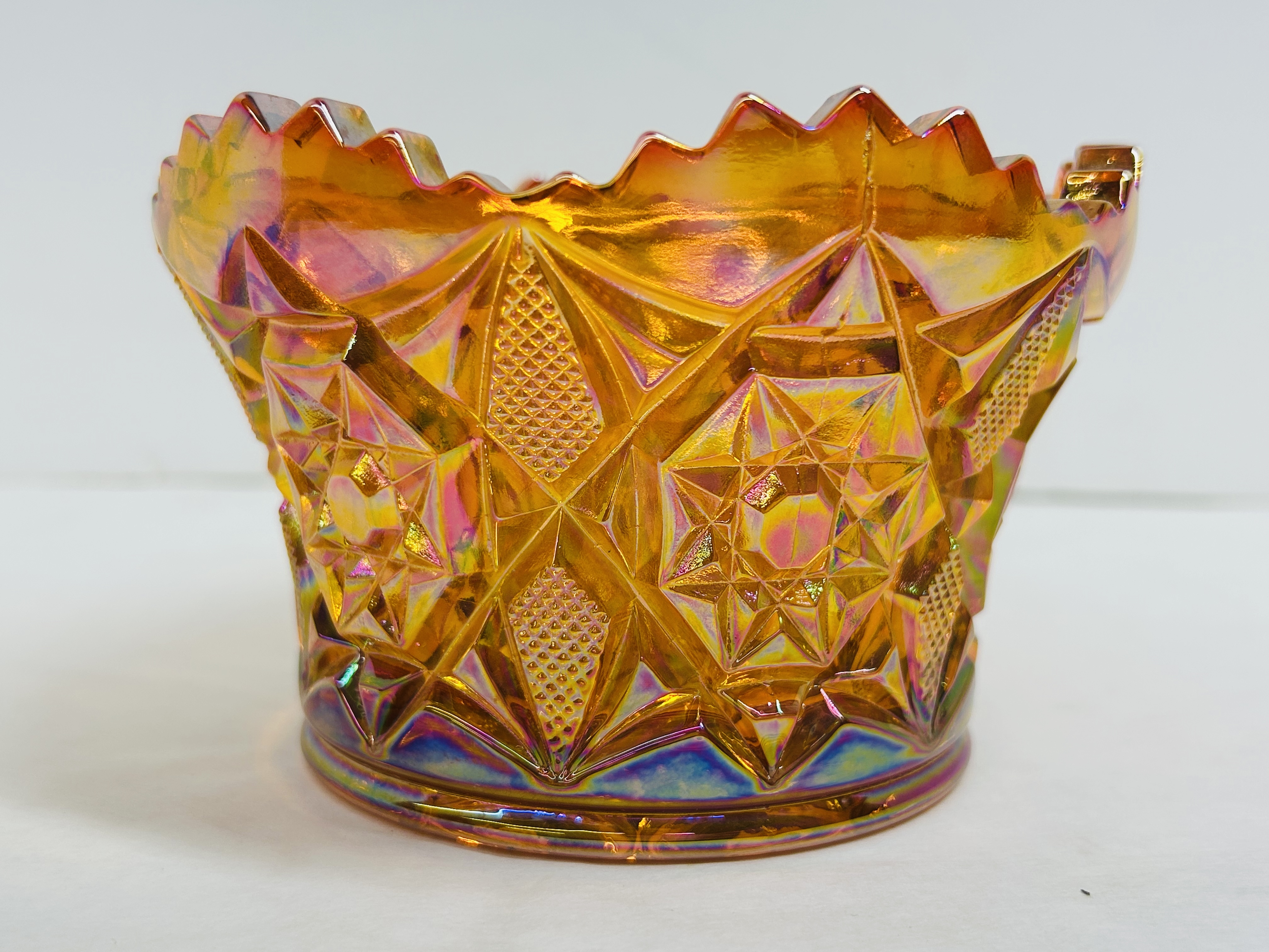 MOSSER MARIGOLD CARNIVAL GLASS FINGER BOWL