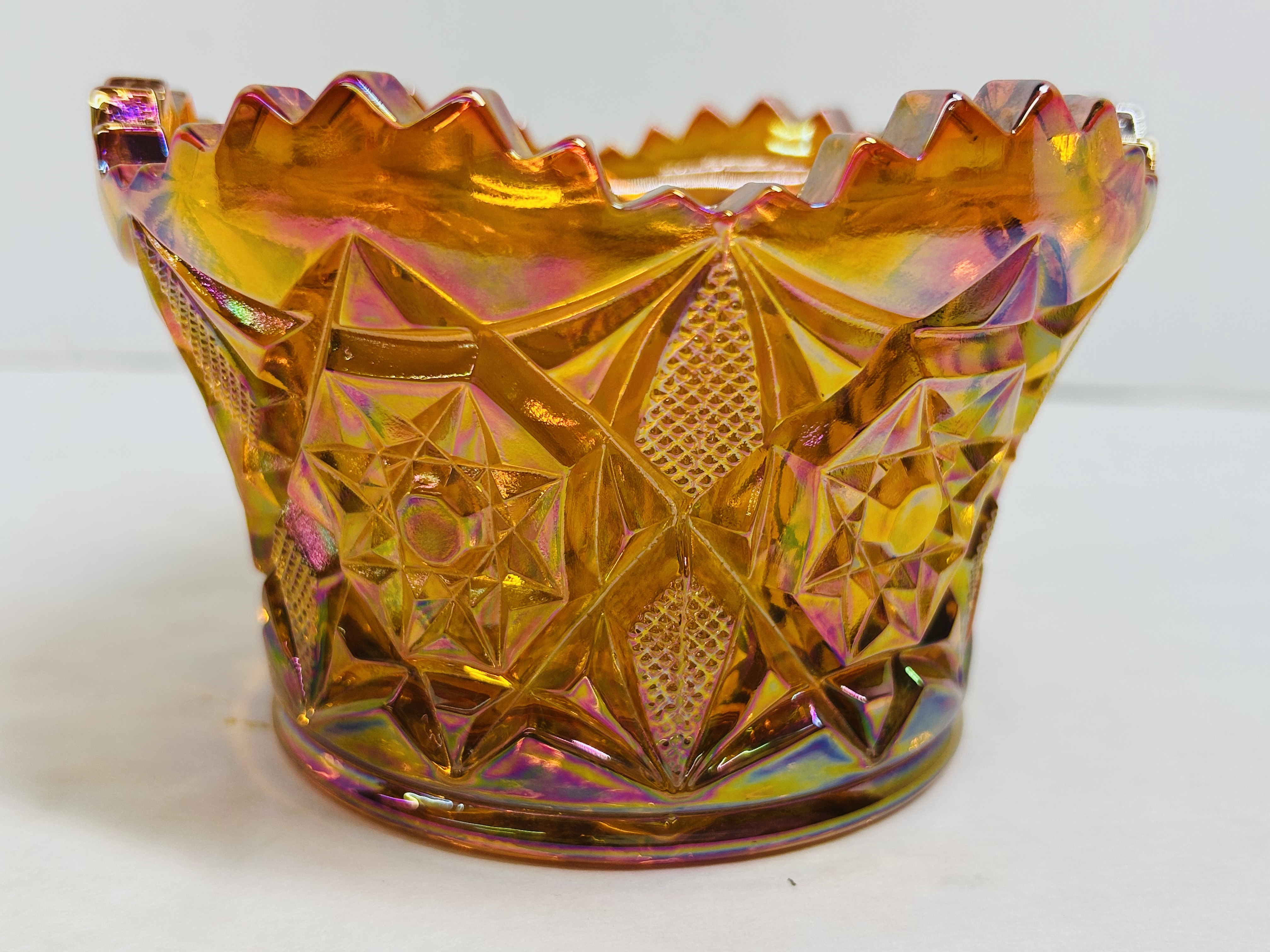MOSSER MARIGOLD CARNIVAL GLASS FINGER BOWL