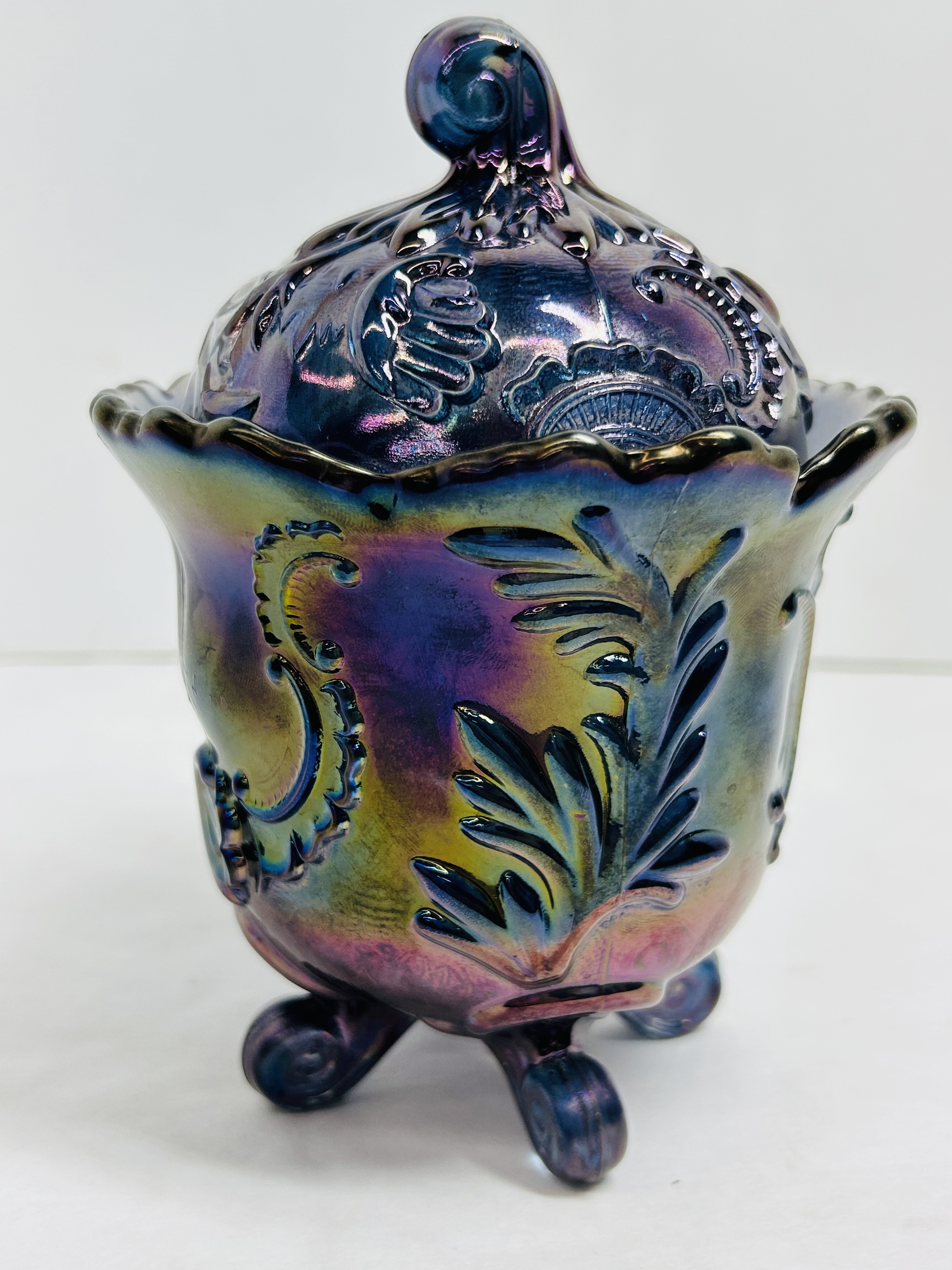 IMPERIAL BLUE CARNIVAL JAR, 1960S