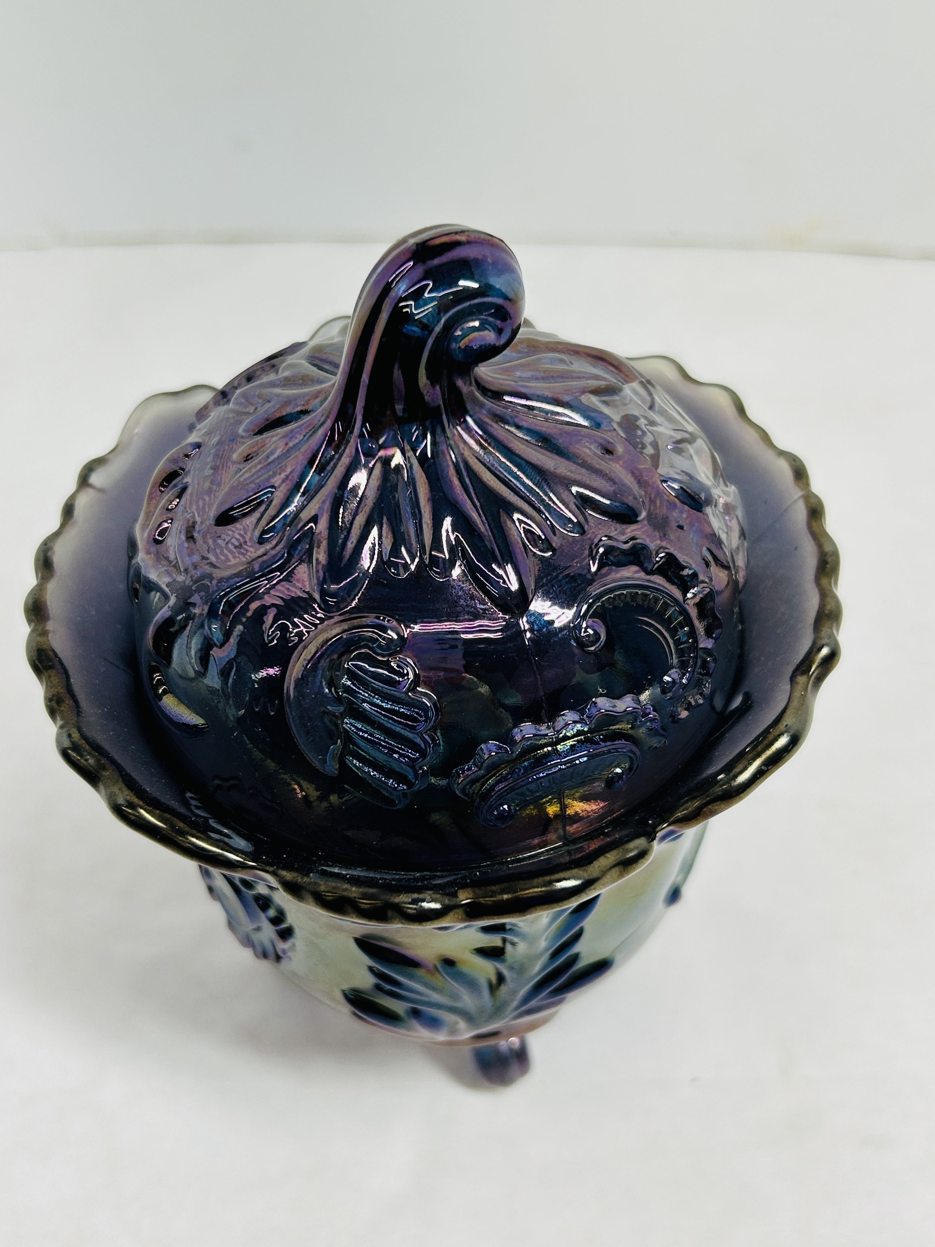 IMPERIAL BLUE CARNIVAL JAR, 1960S
