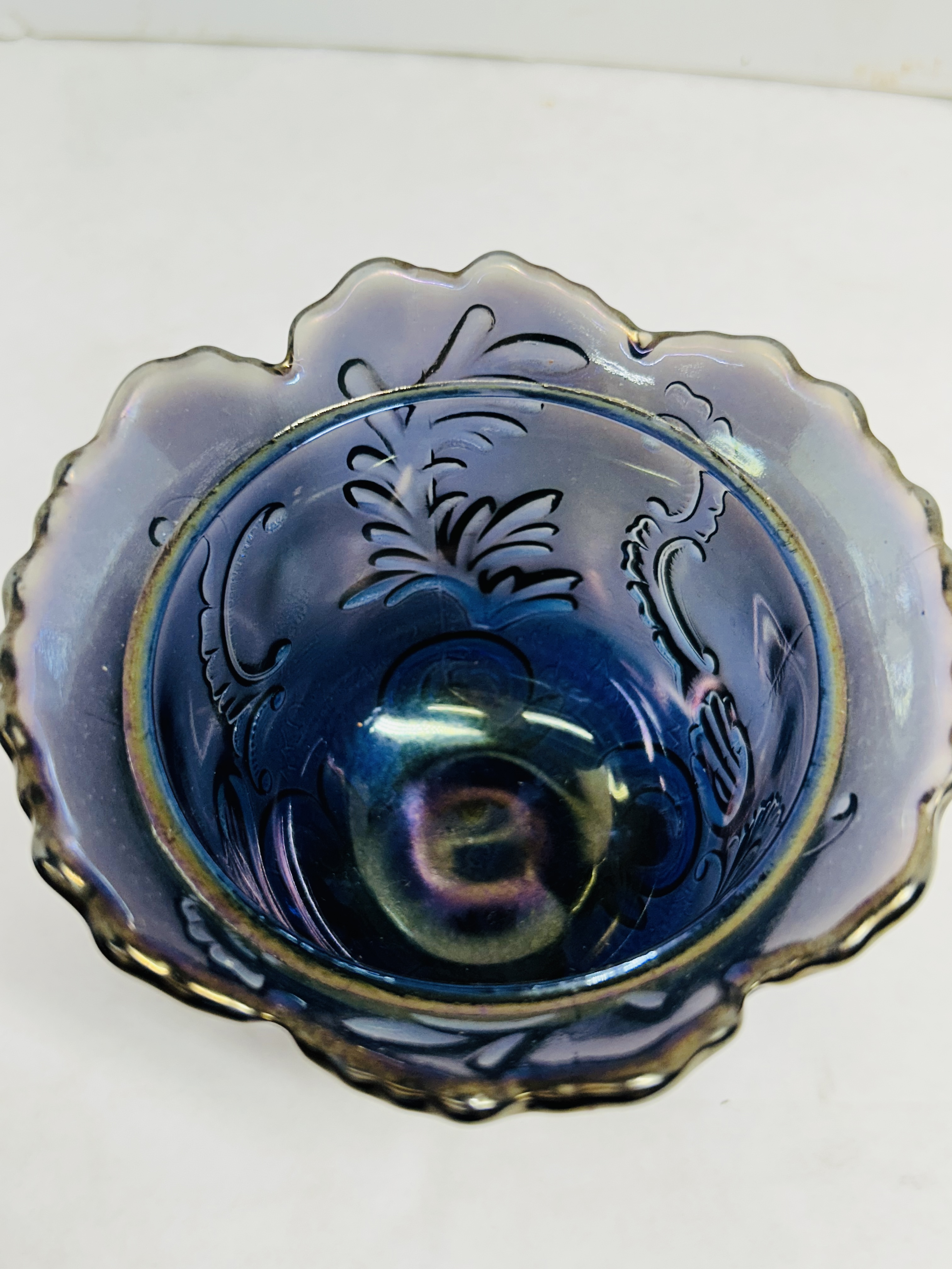 IMPERIAL BLUE CARNIVAL JAR, 1960S