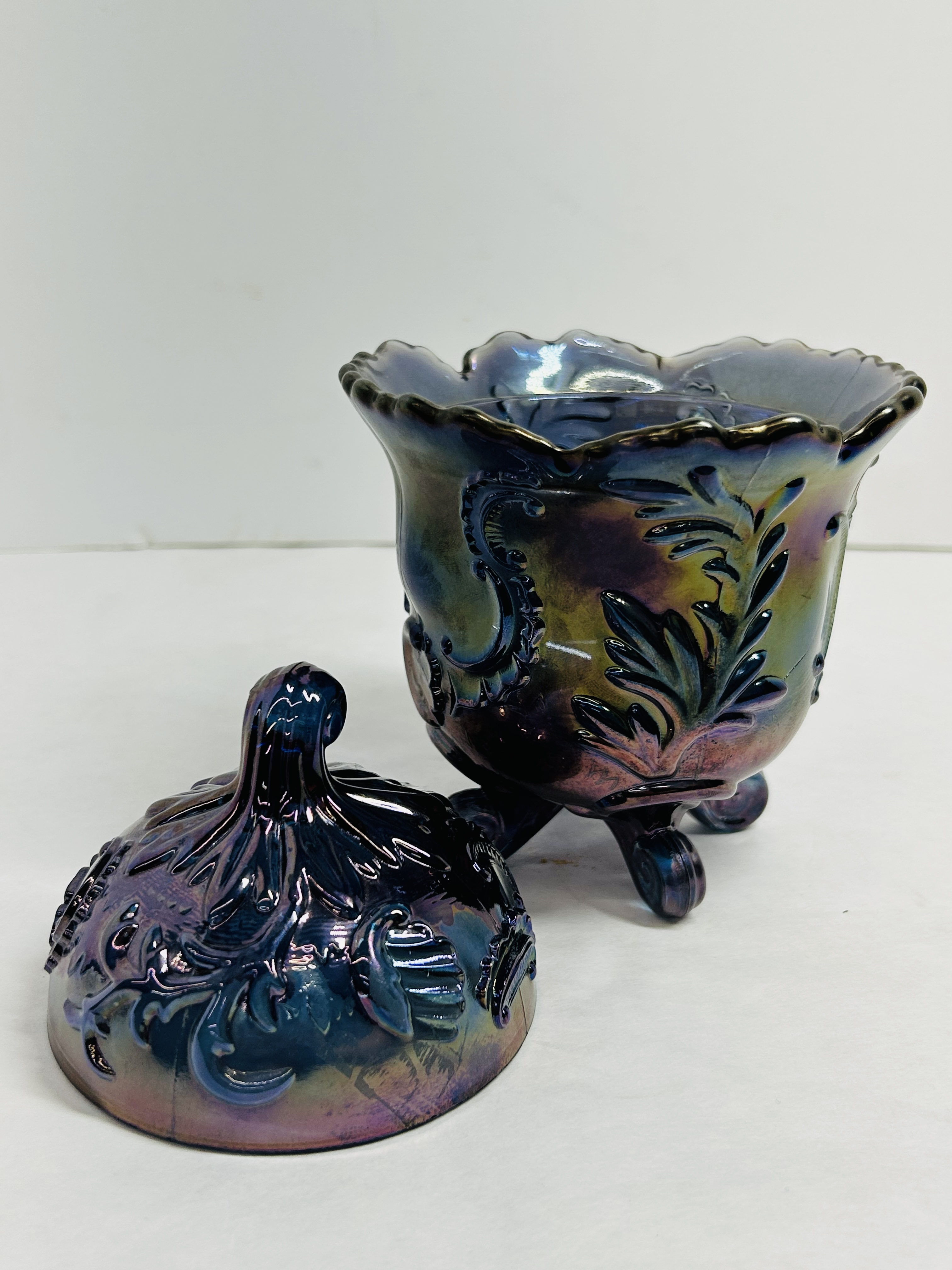 IMPERIAL BLUE CARNIVAL JAR, 1960S