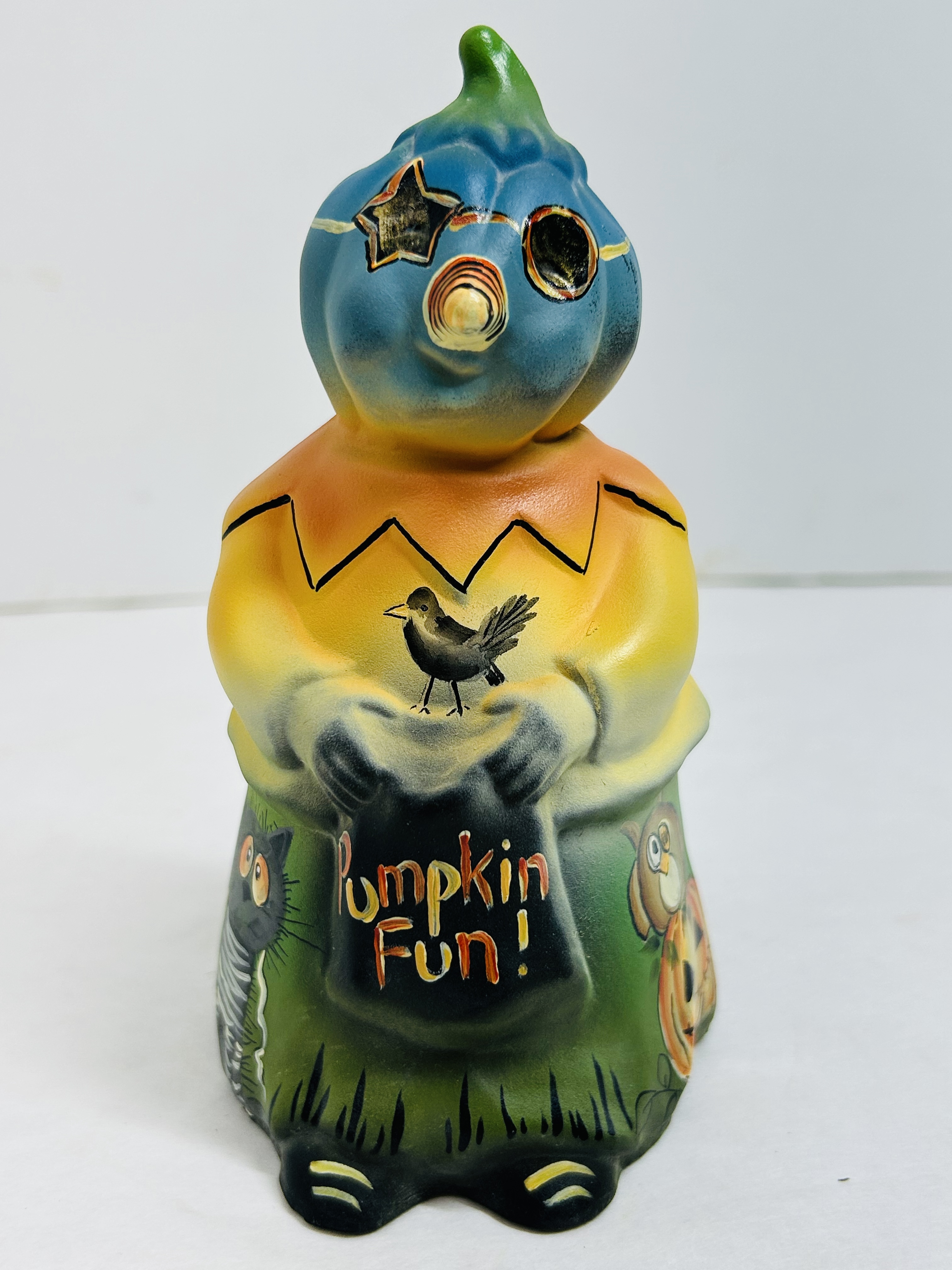 FENTON PUMPKIN HEAD GLASS FIGURINE, MODERN