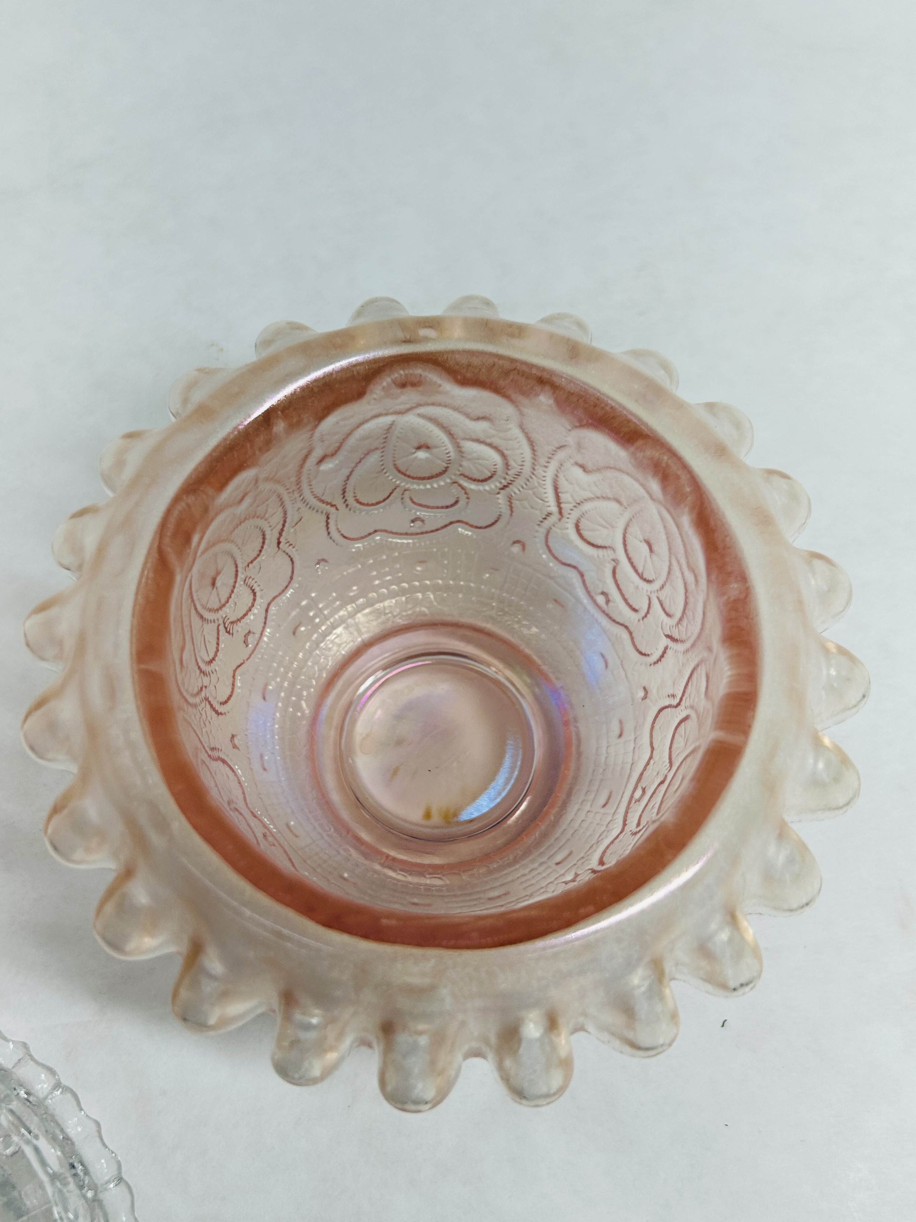 FENTON PINK IRIDESCENT FAIRY LAMP