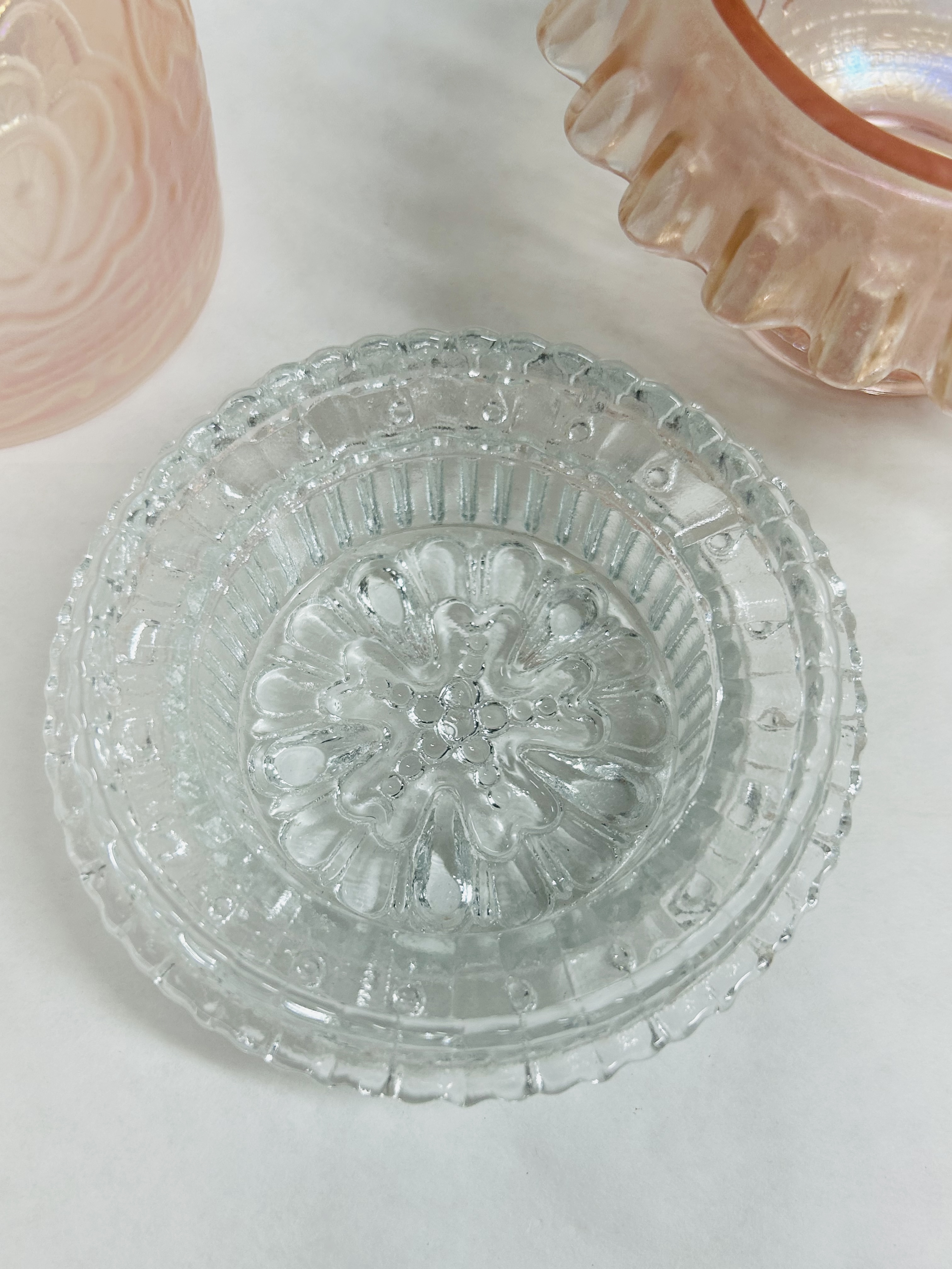 FENTON PINK IRIDESCENT FAIRY LAMP