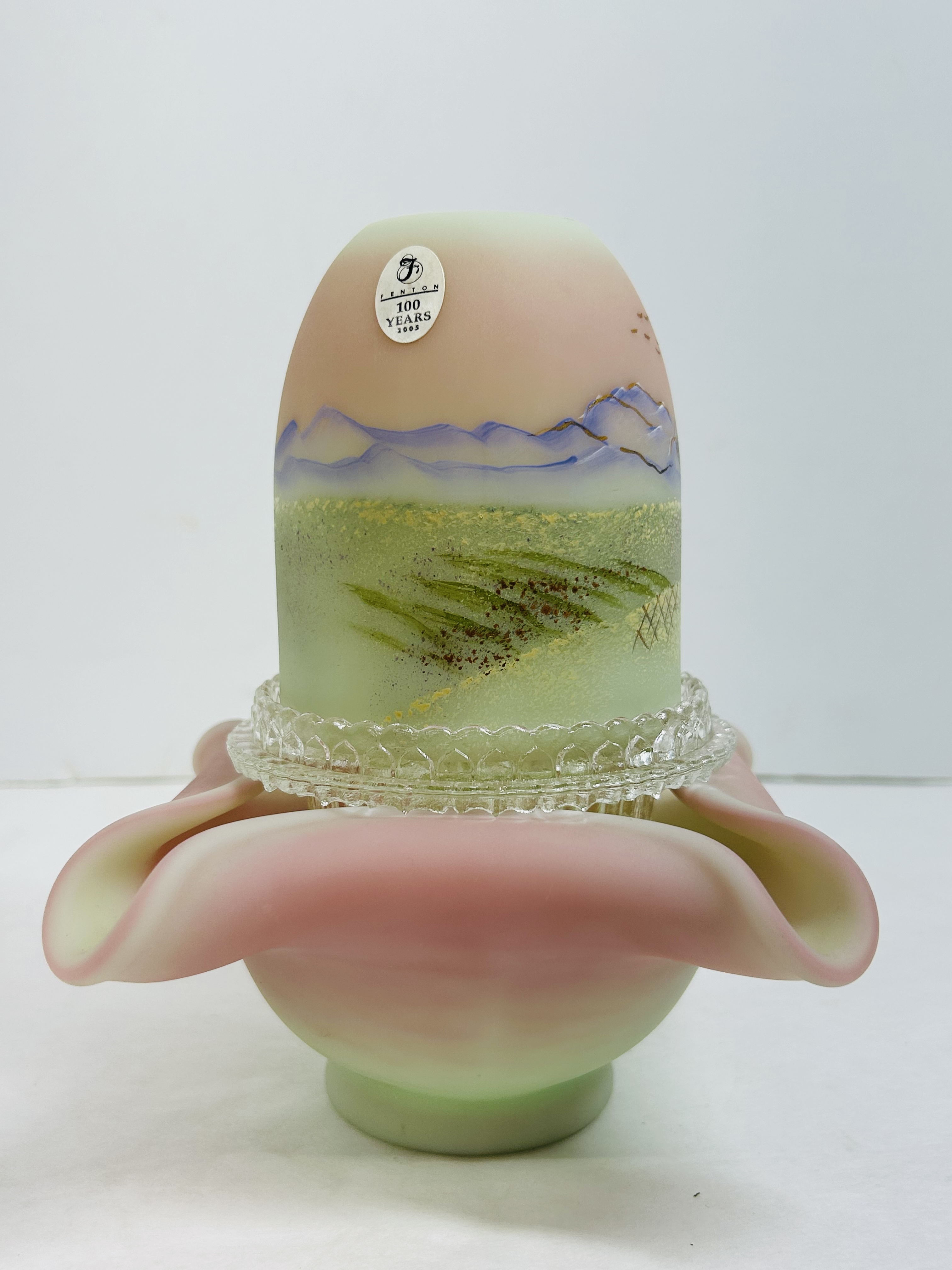 FENTON TUSCAN FIELDS FAIRY LAMP, 2005