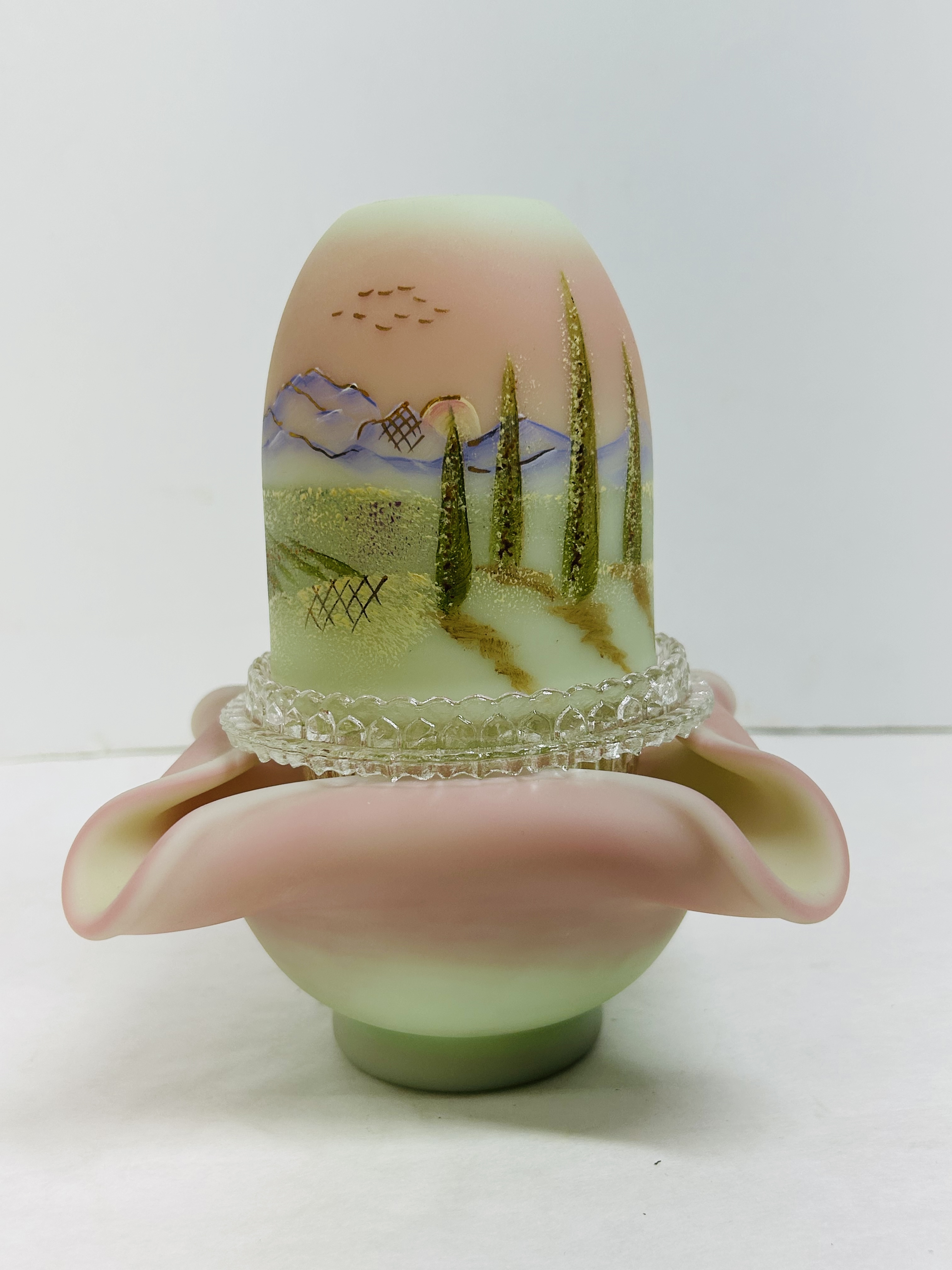 FENTON TUSCAN FIELDS FAIRY LAMP, 2005