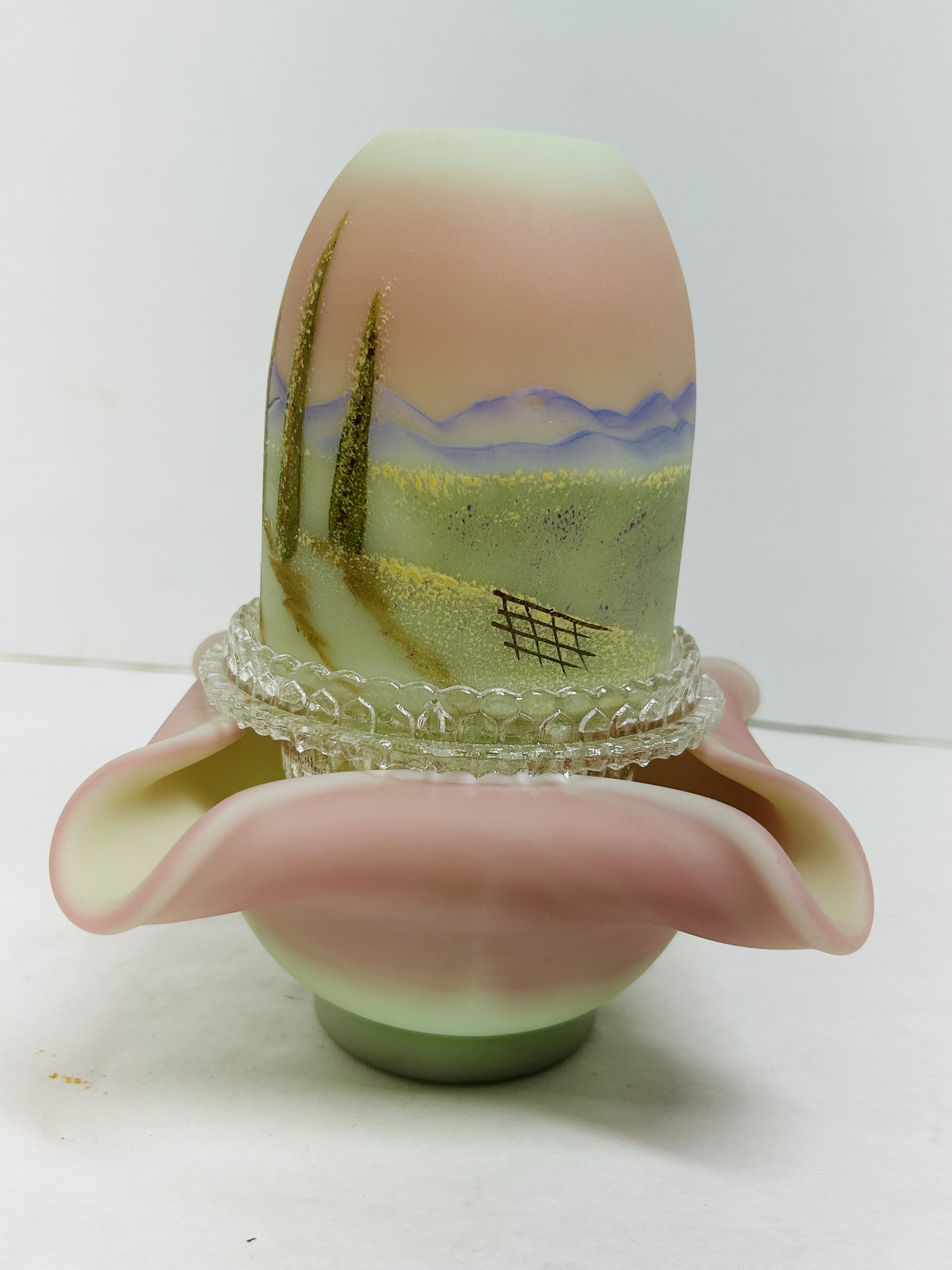 FENTON TUSCAN FIELDS FAIRY LAMP, 2005