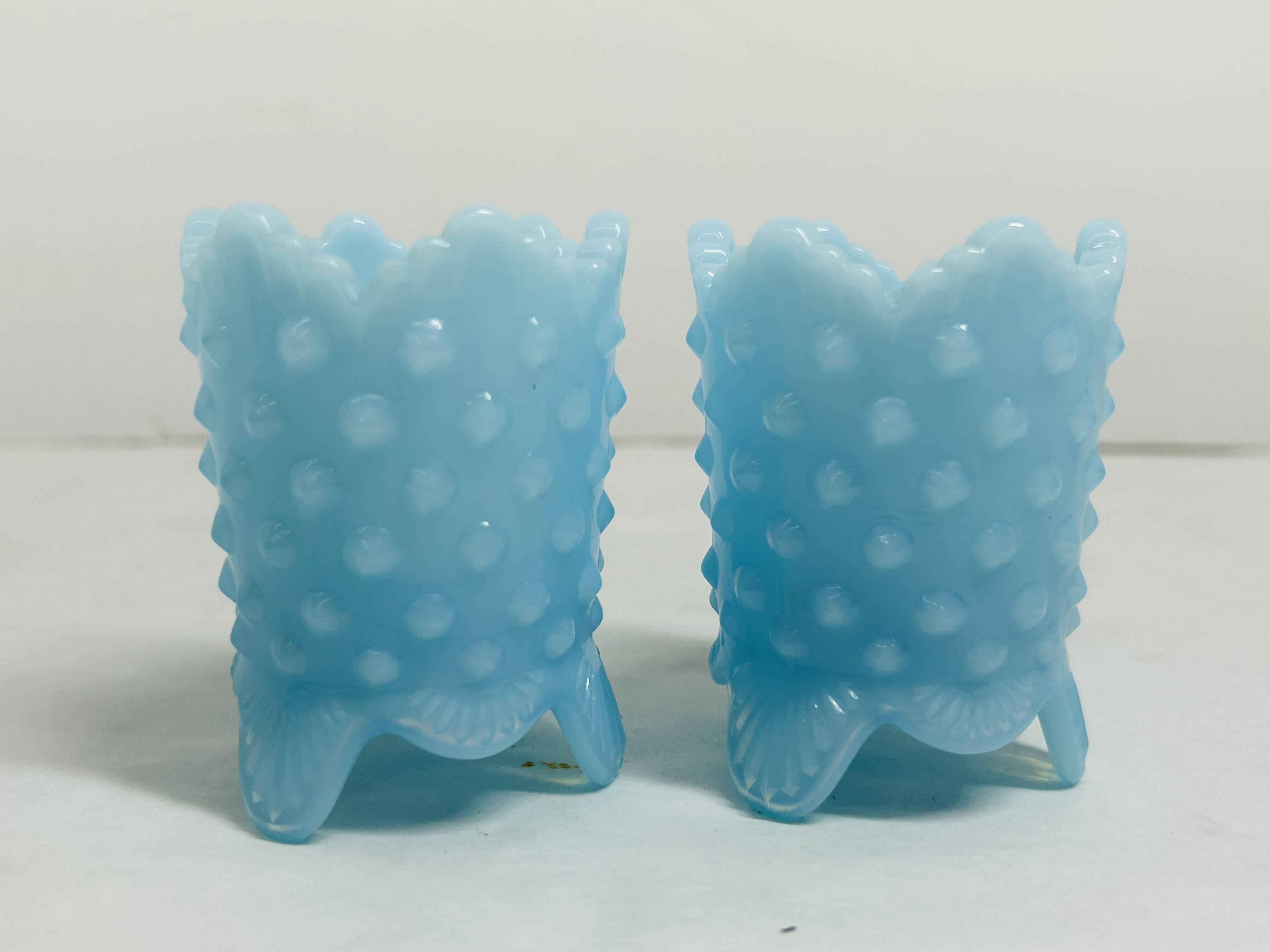 FENTON BLUE HOBNAIL HOLDERS