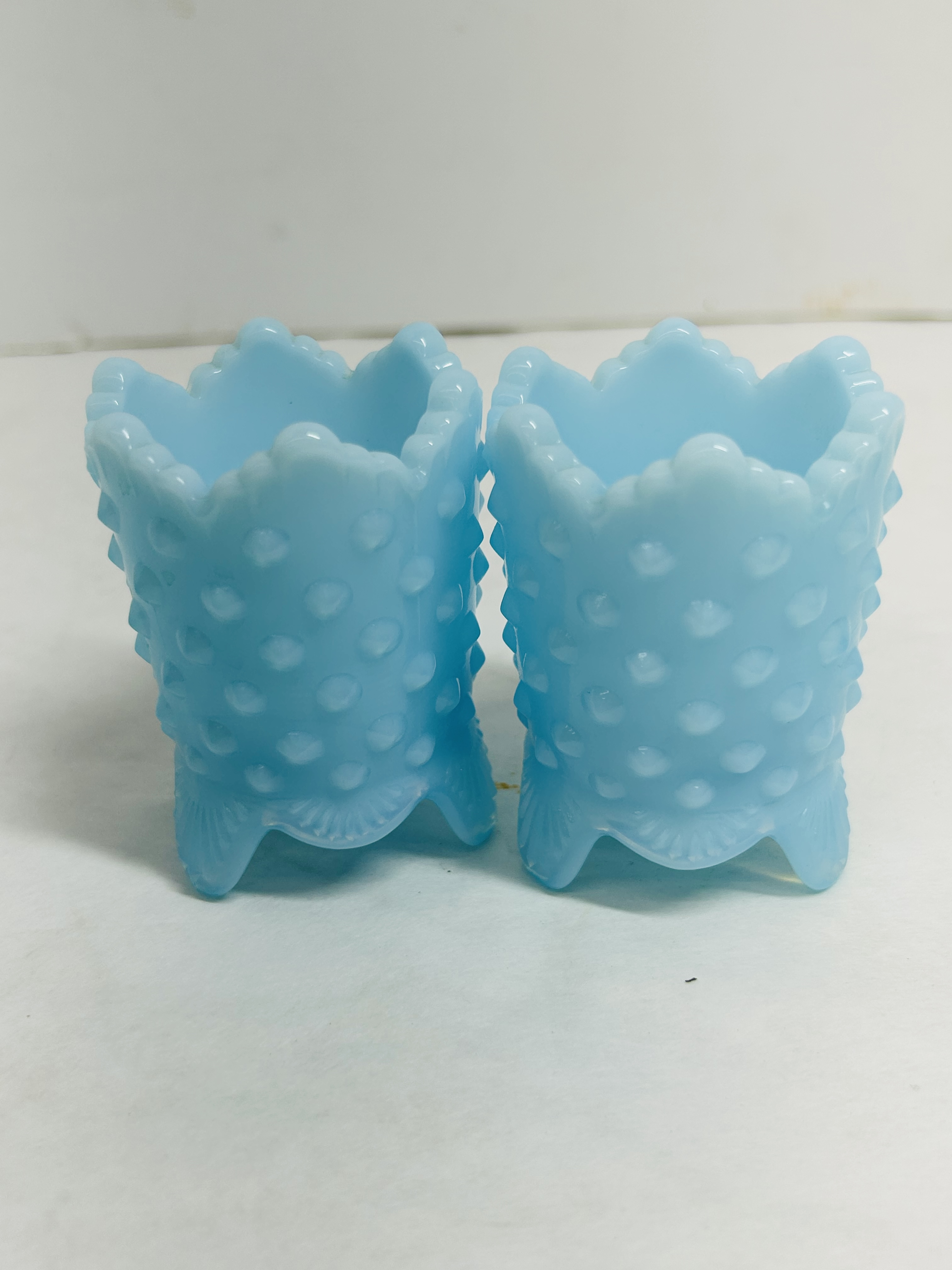 FENTON BLUE HOBNAIL HOLDERS