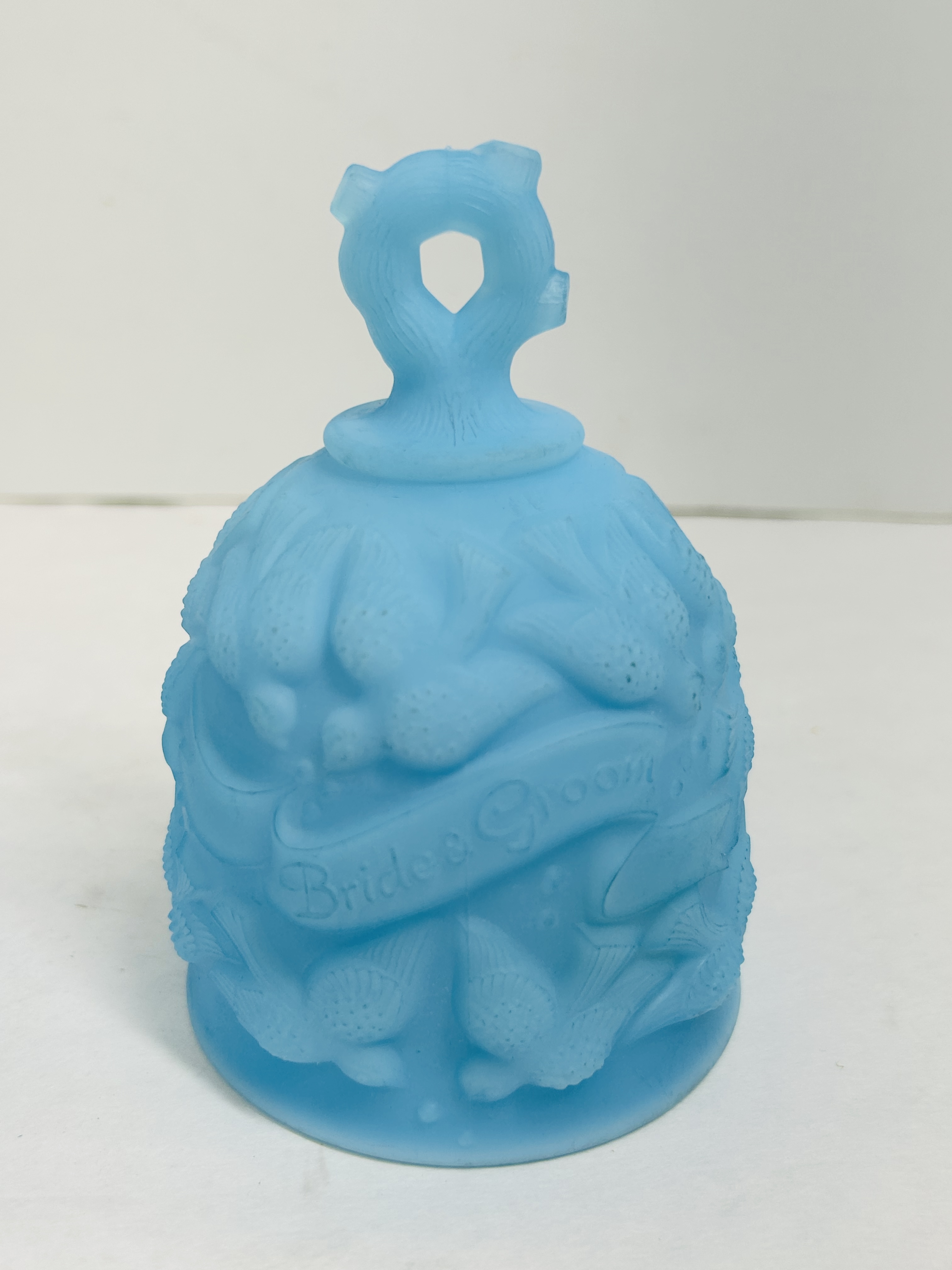 FENTON BLUE SATIN PAIR, CIRCA 1970
