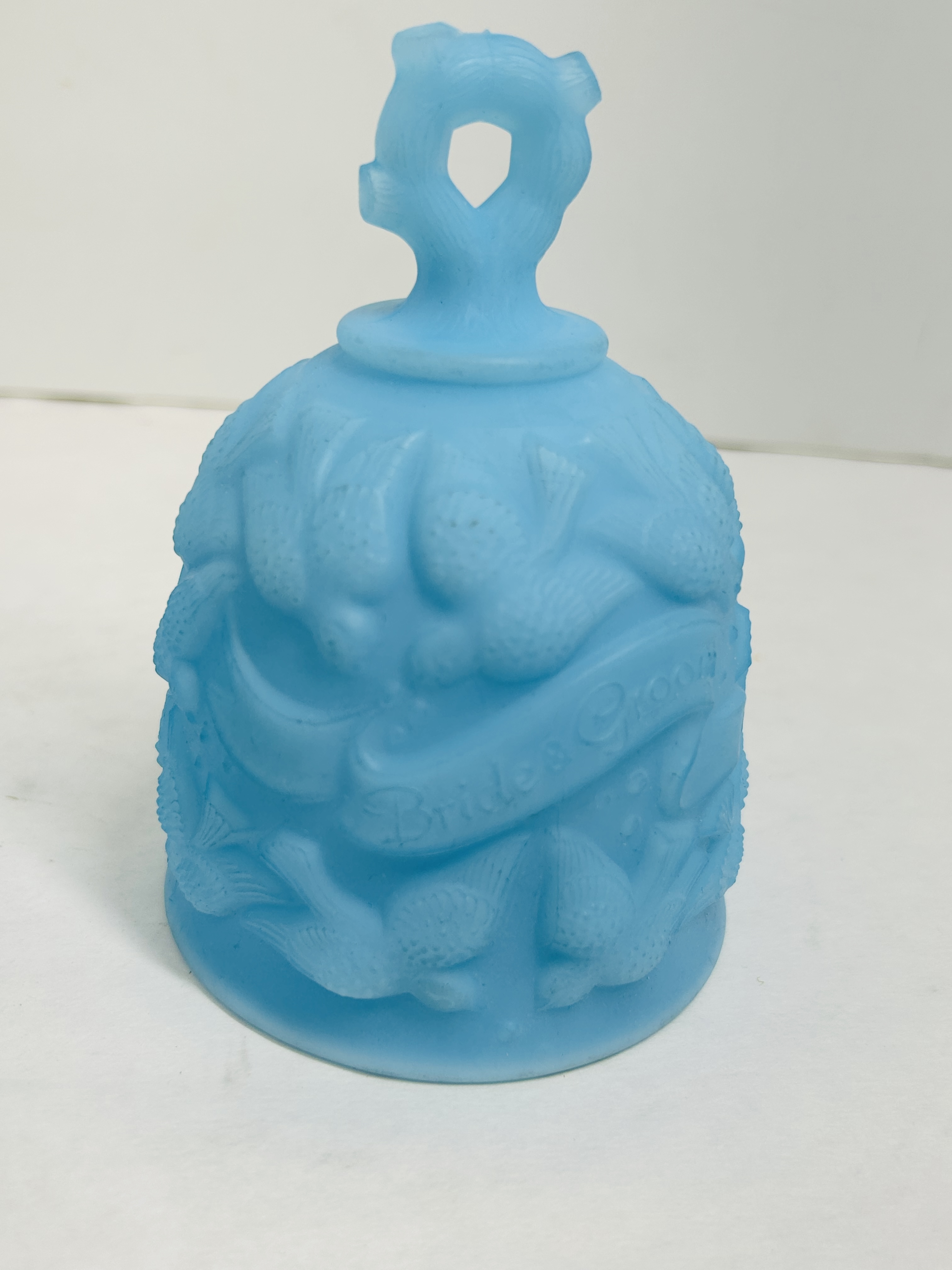 FENTON BLUE SATIN PAIR, CIRCA 1970